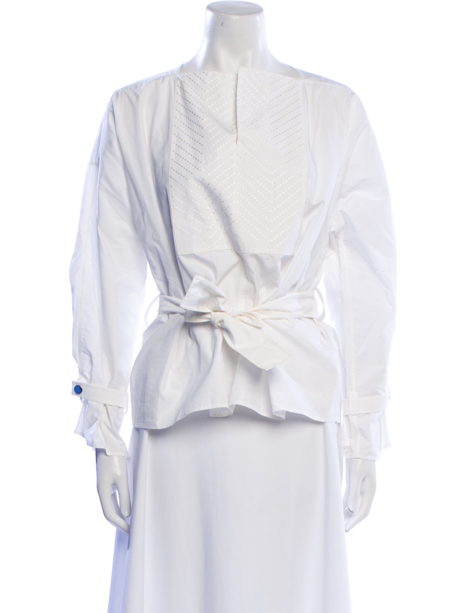 Hermès V-Neck Three-Quarter Sleeve Blouse