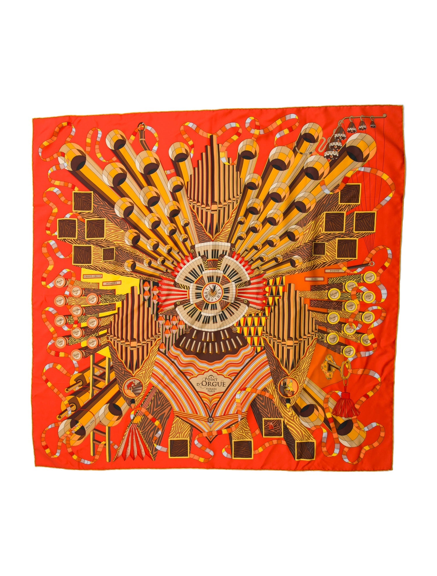 Hermès Point D'Orgue Silk Scarf