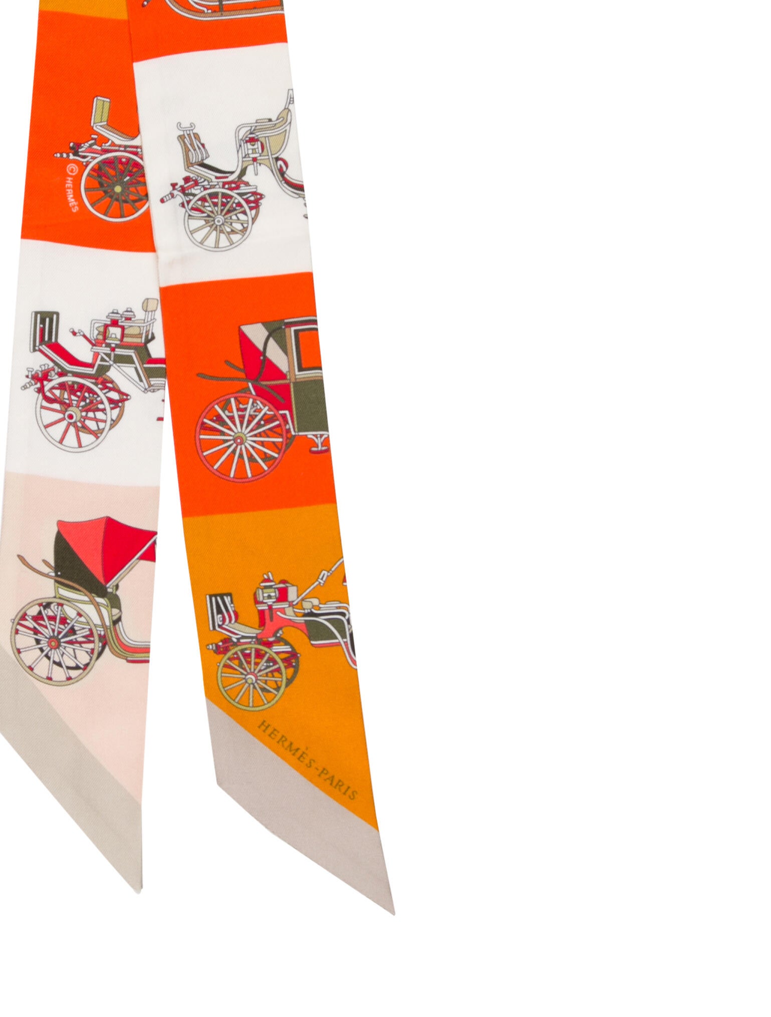 Hermès Les Voitures Exquises Silk Twilly Scarf