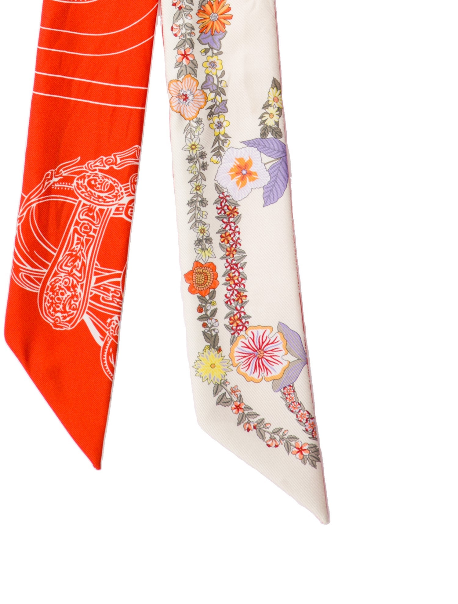 Hermès Brides de Gala en Fleurs Silk Twilly Scarf
