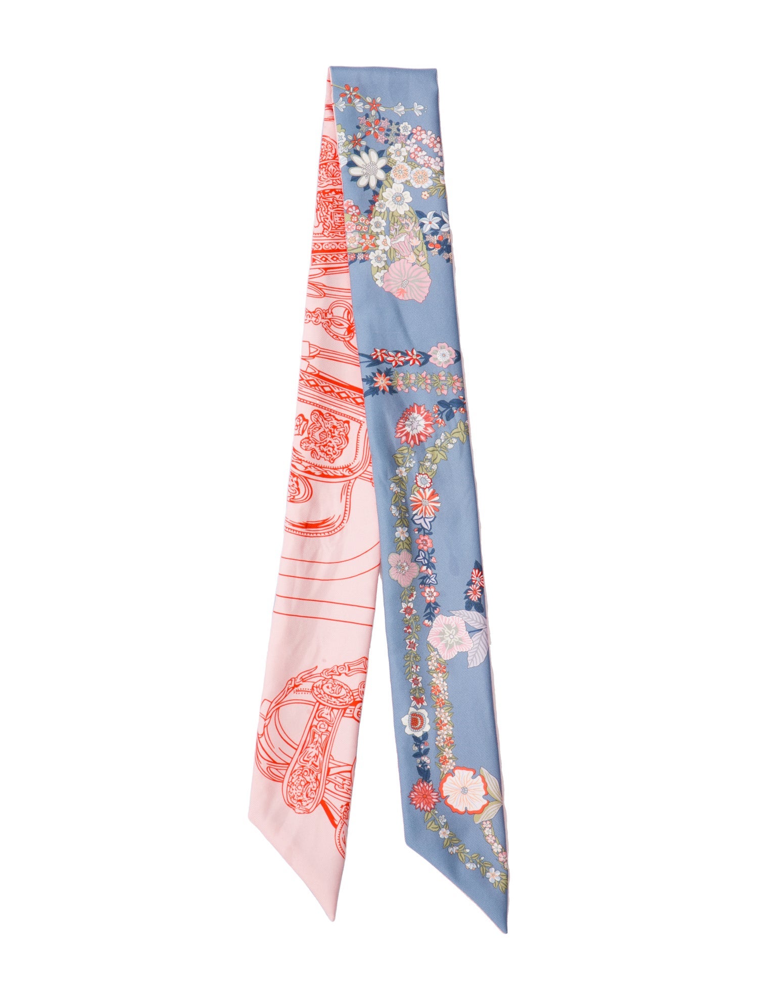 Hermès Brides de Gala en Fleurs Silk Twilly Scarf