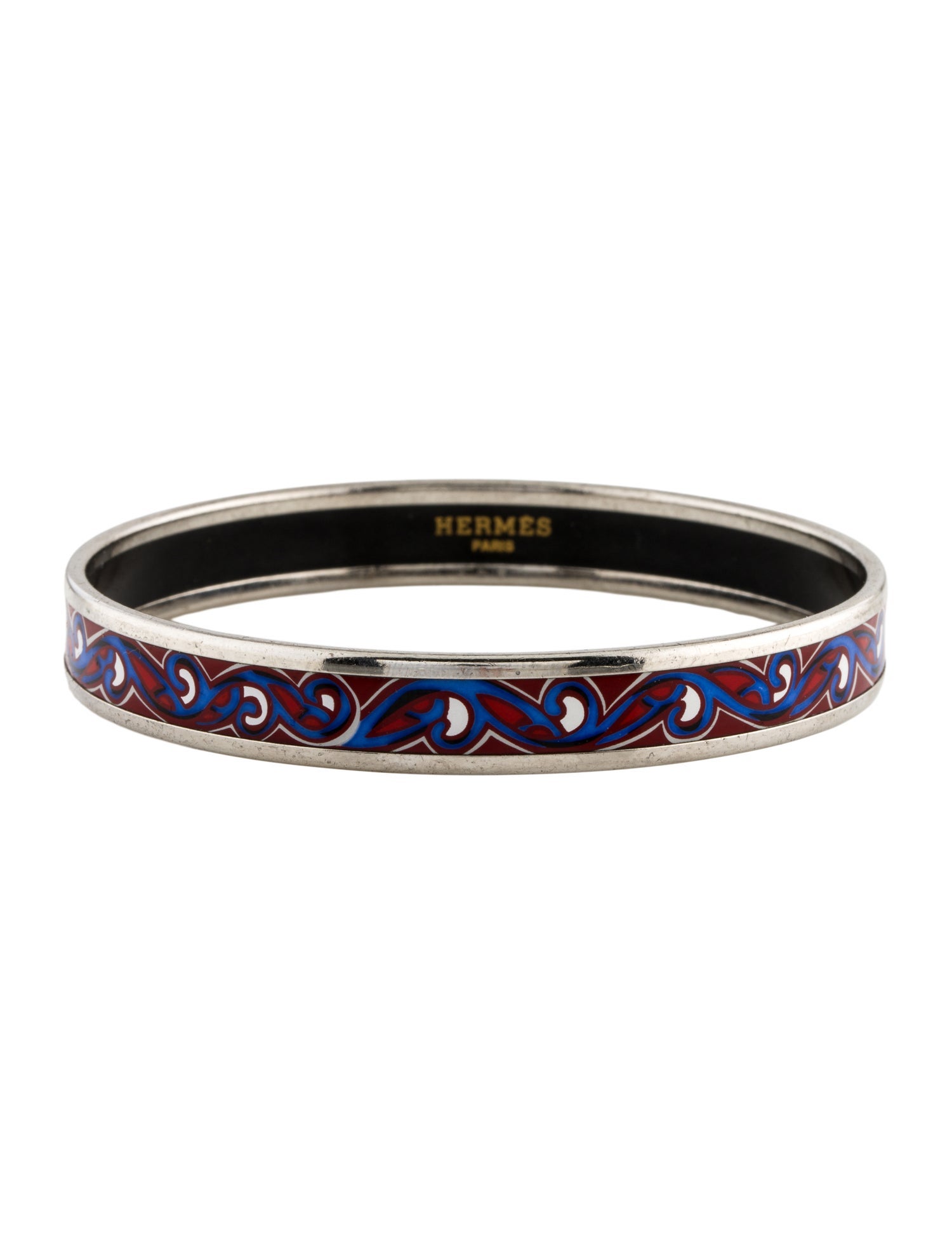 Hermès Narrow Enamel Bangle Bracelet