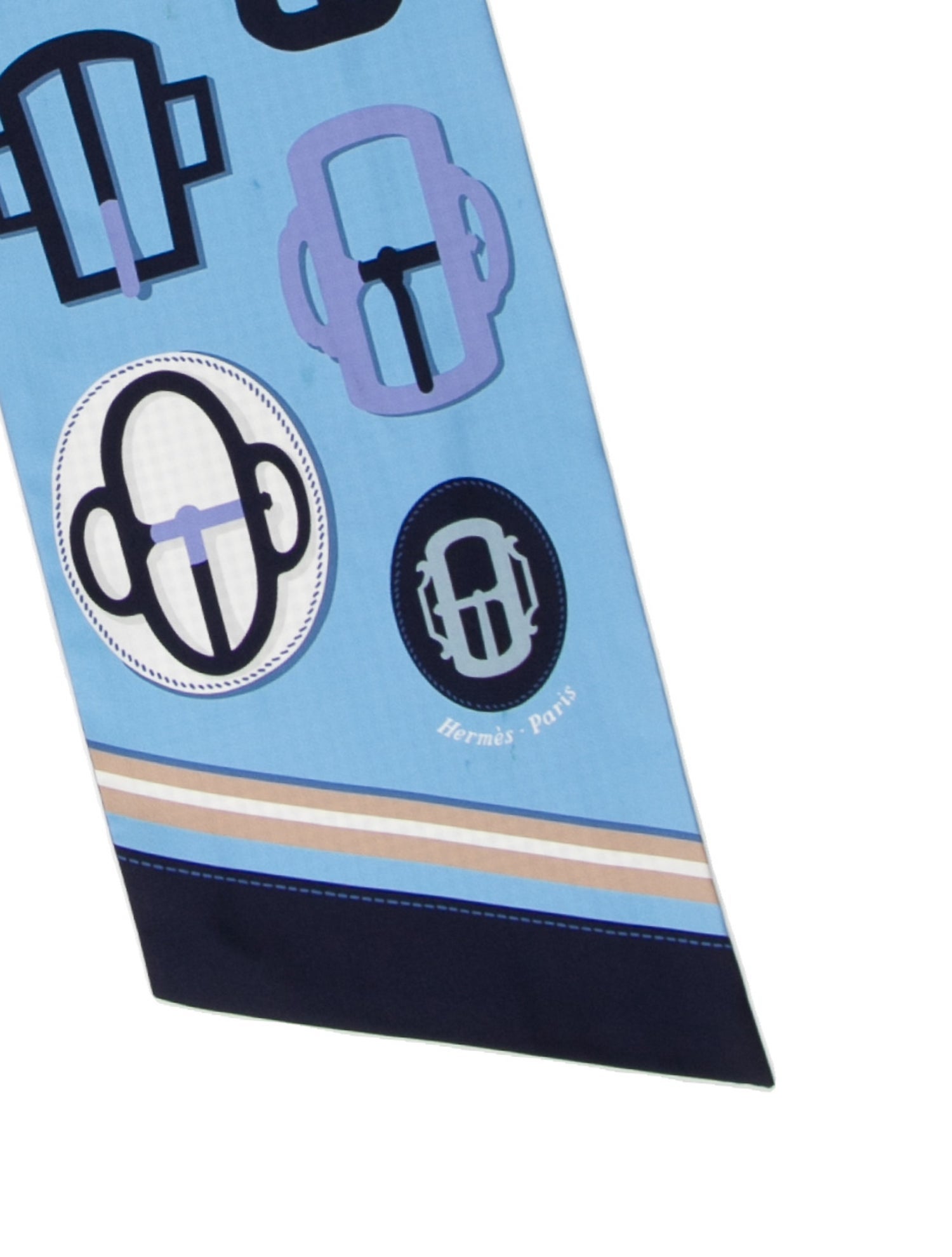 Hermès Bouclerie Moderne Vichy Maxi Cut Silk Twilly Scarf