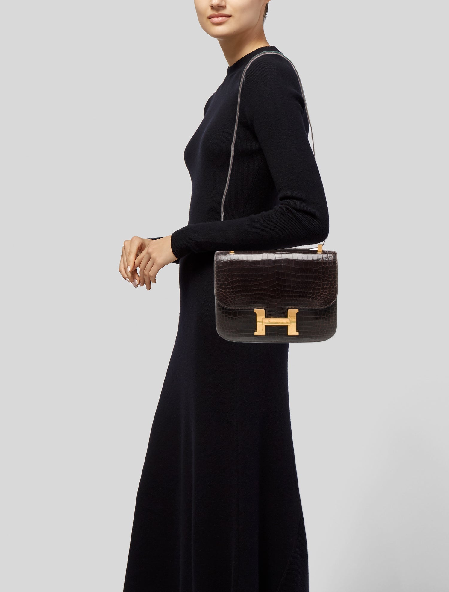 Hermès Shiny Crocodile Constance 23