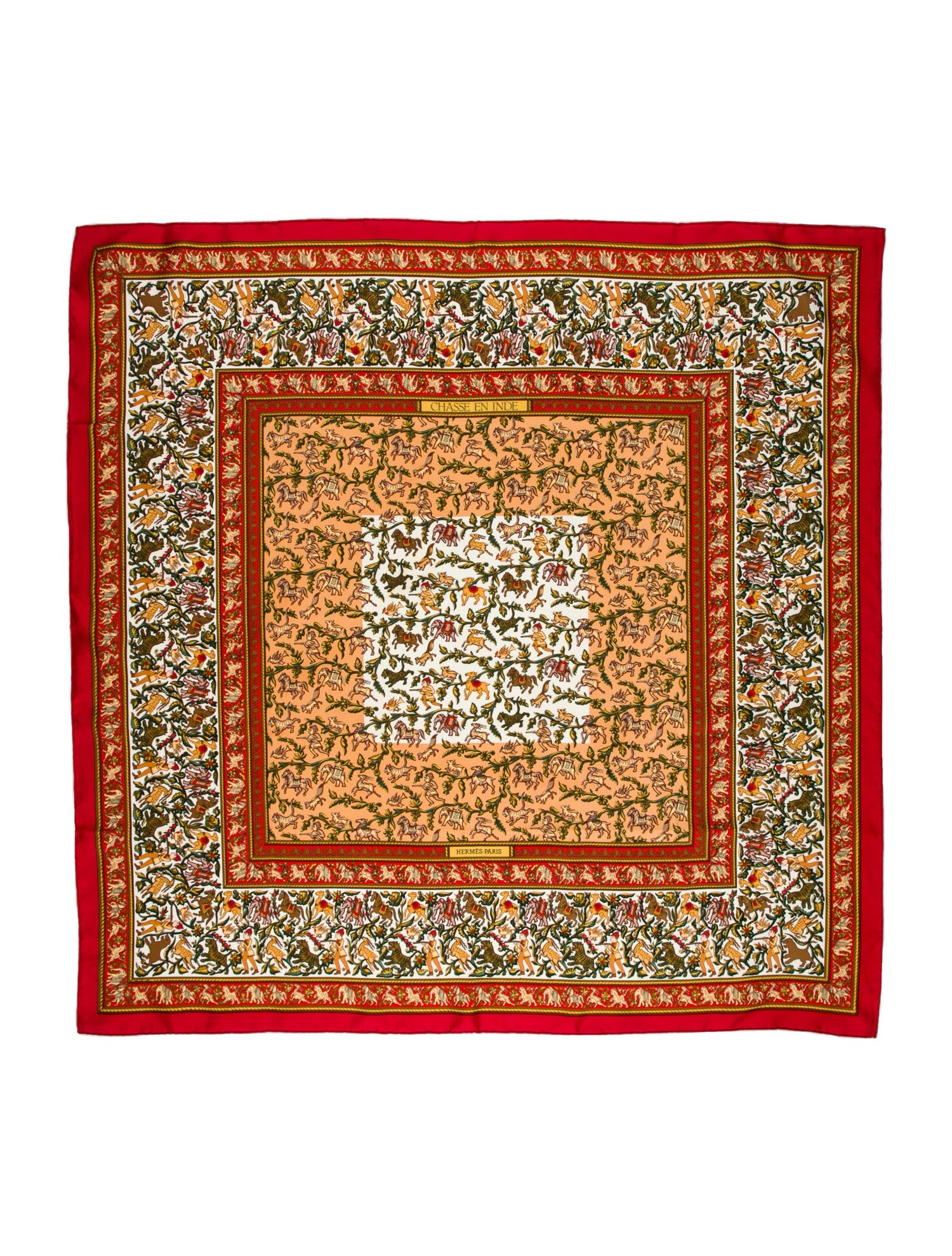 Hermès Chasse En Inde Silk Twilly Scarf
