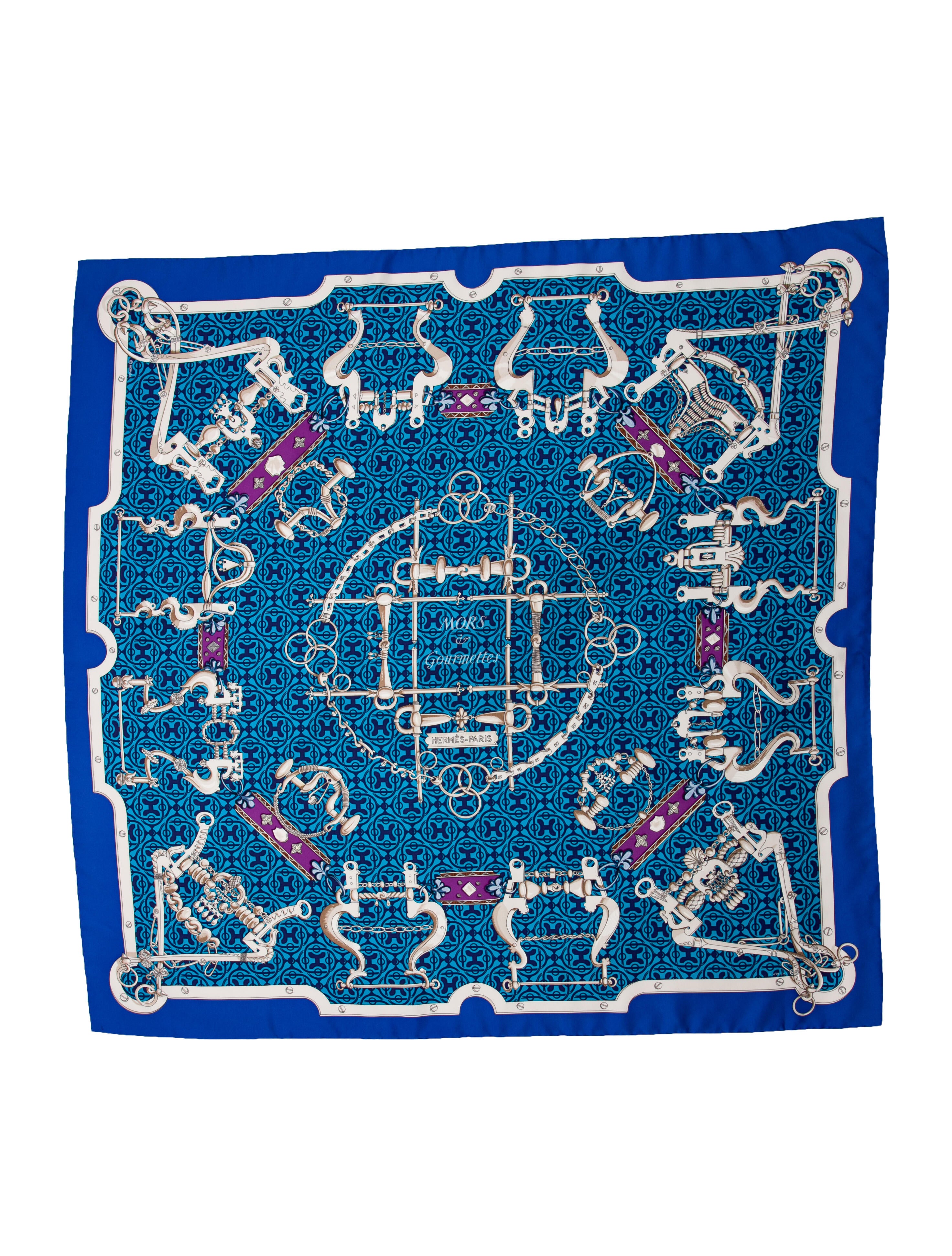 Hermès Mors et Gourmettes Silk Scarf