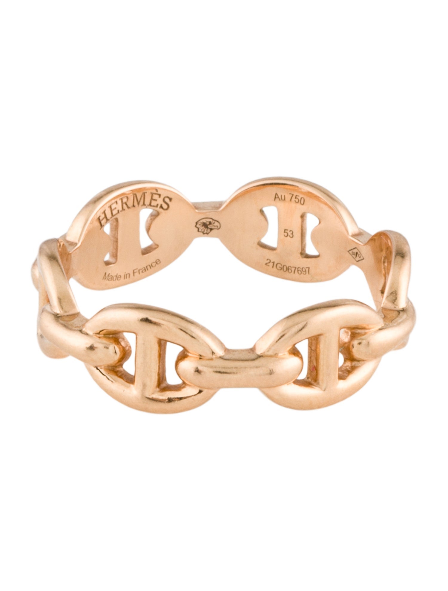 Hermès 18K Chaine d'Ancre Enchainee Ring, Small Model