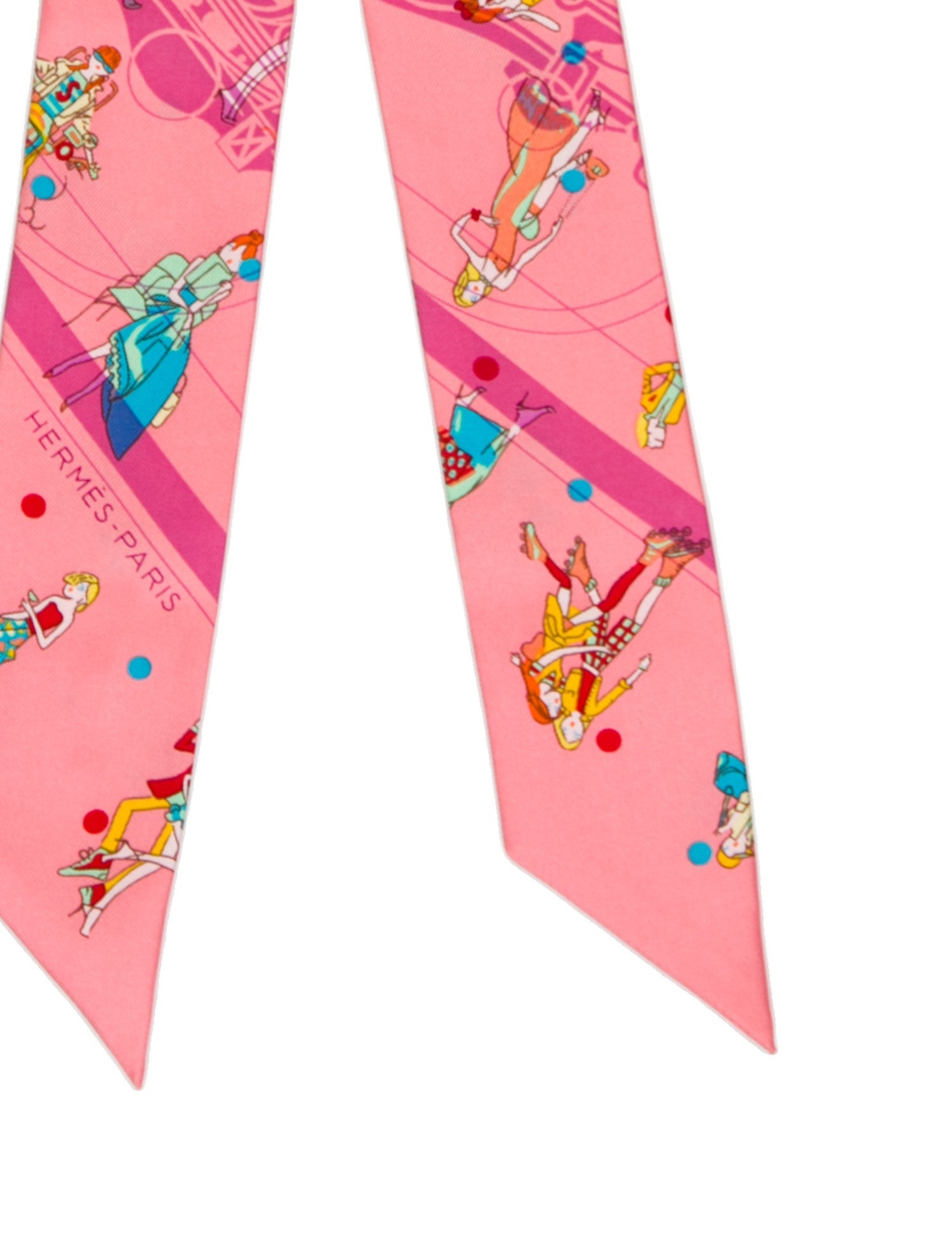 Hermès Ex-Libris Les Parisie Silk Twilly Scarf