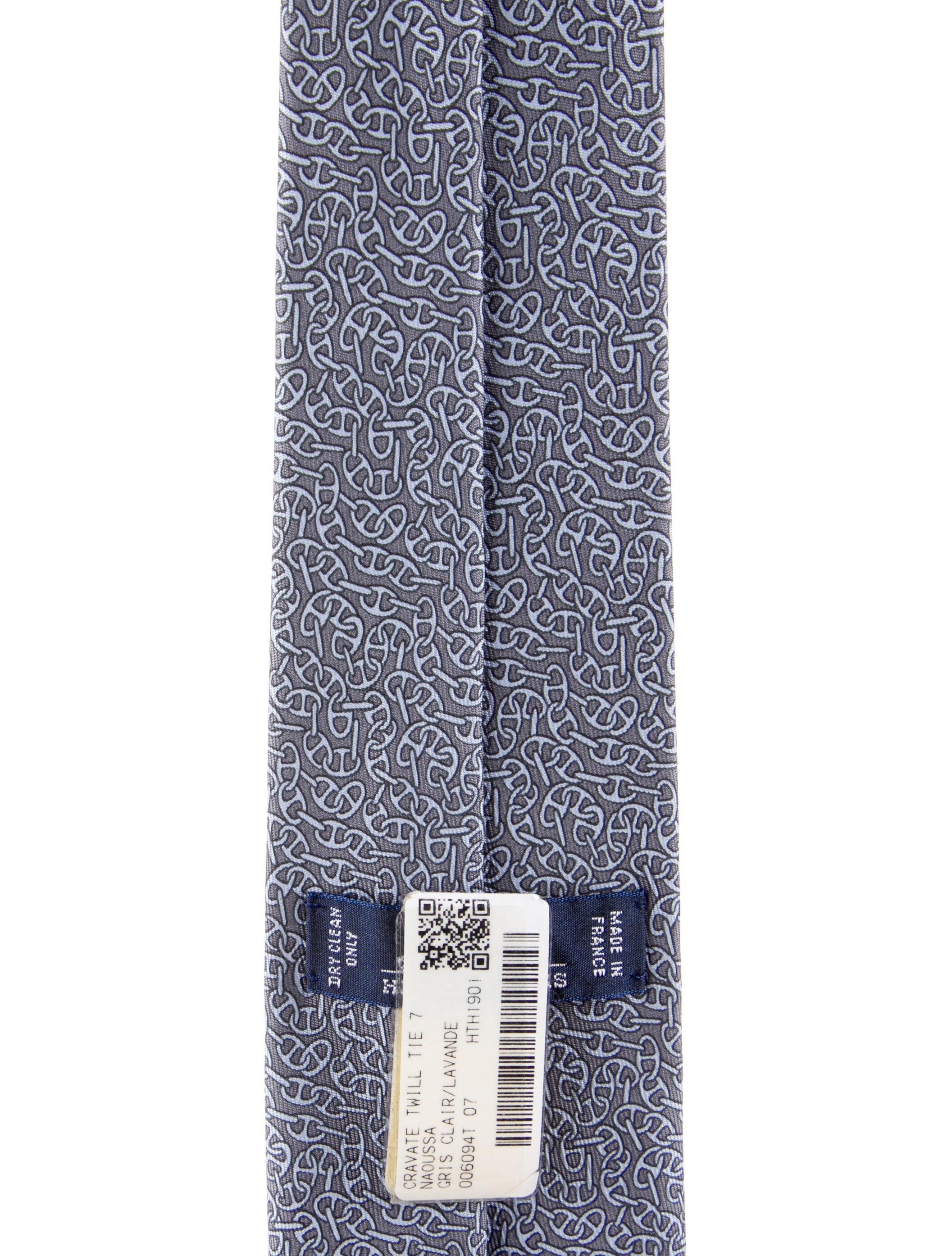 Hermès Chain-Link Print Silk Tie
