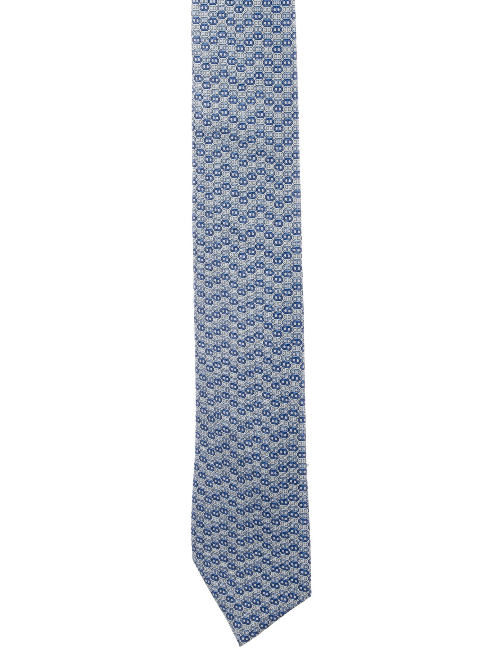 Hermès Geometric Pattern Silk Tie