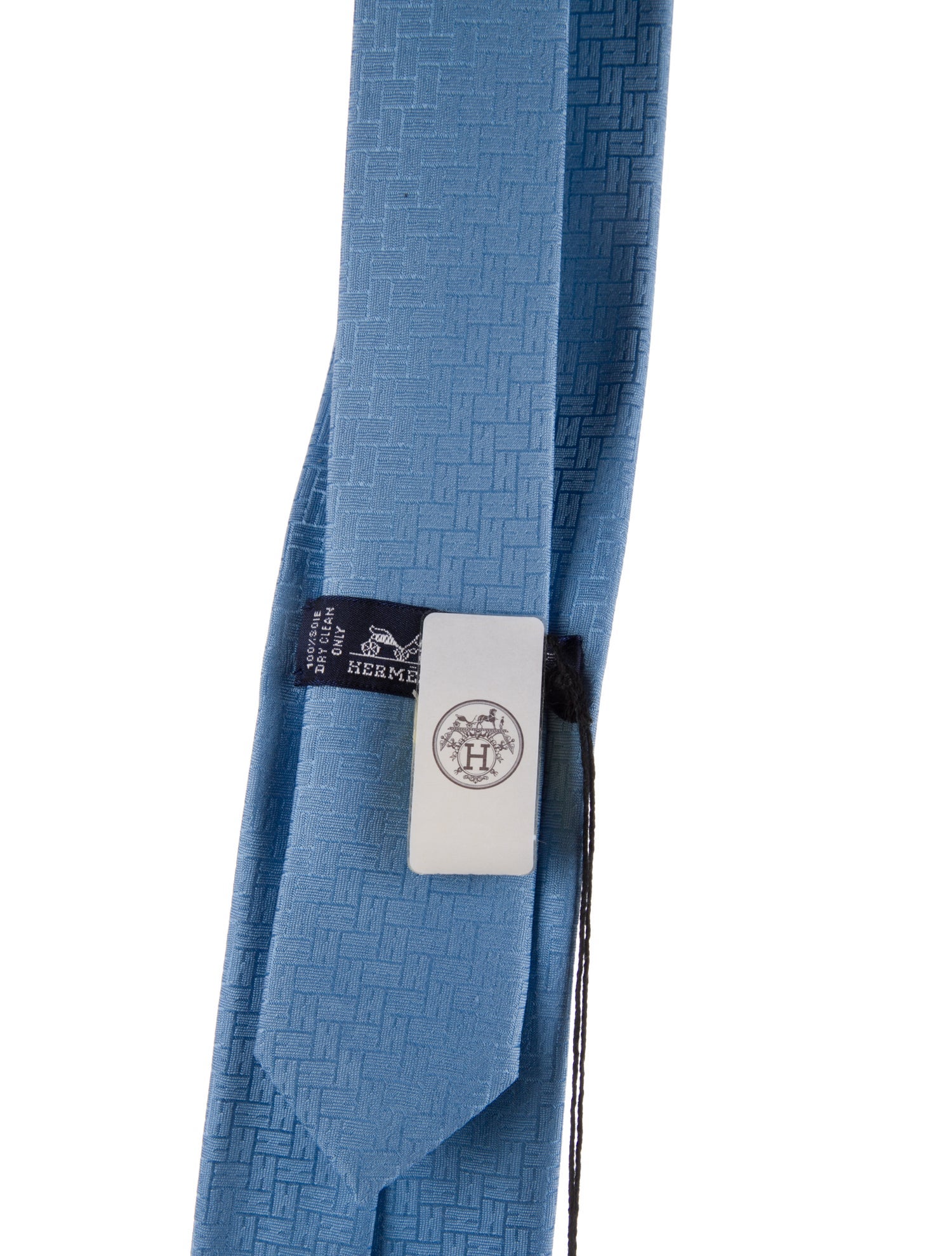 Hermès Silk Blue Pattern Print Tie w/Tags