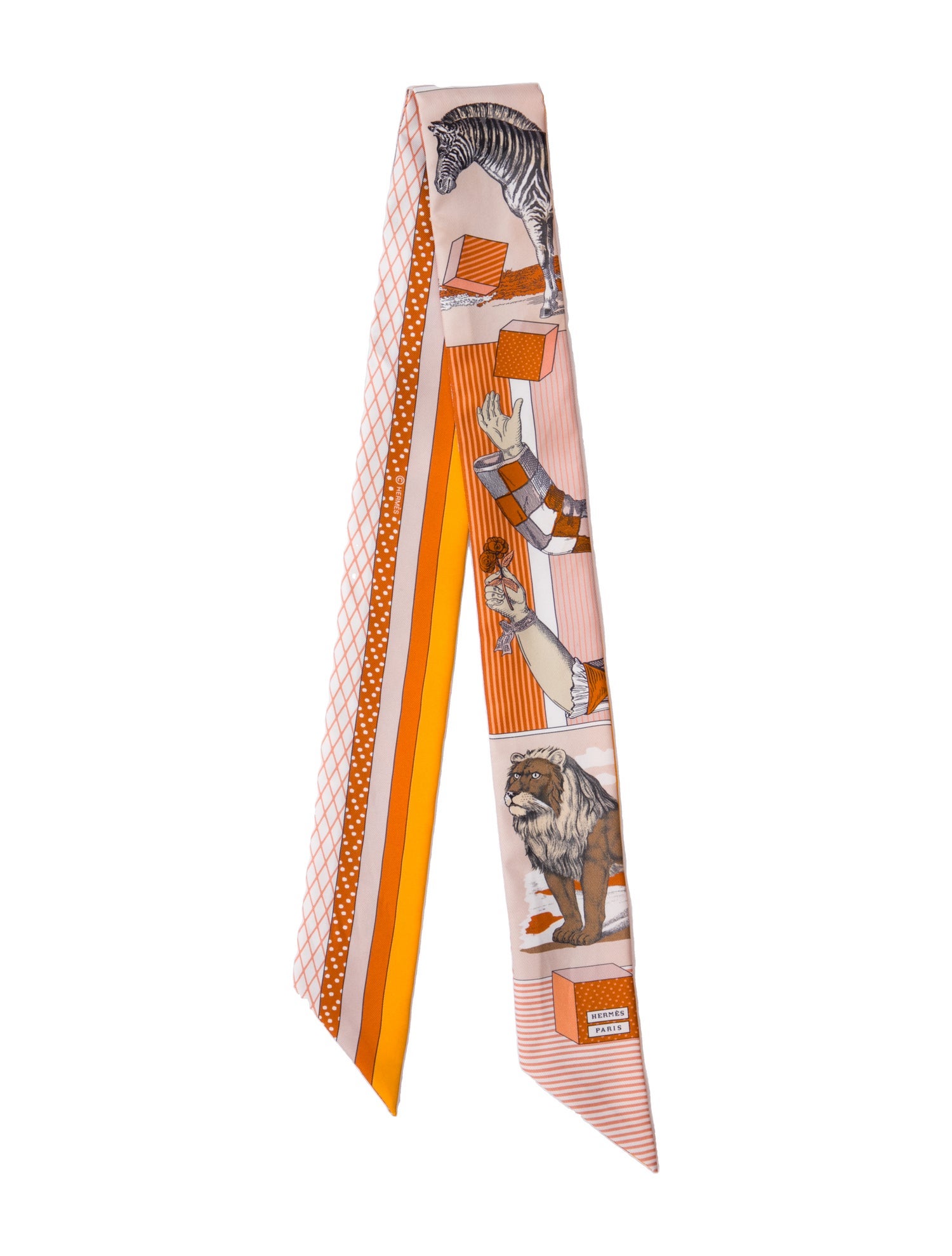Hermès Grand Théâtre Nouveau Silk Twilly Scarf