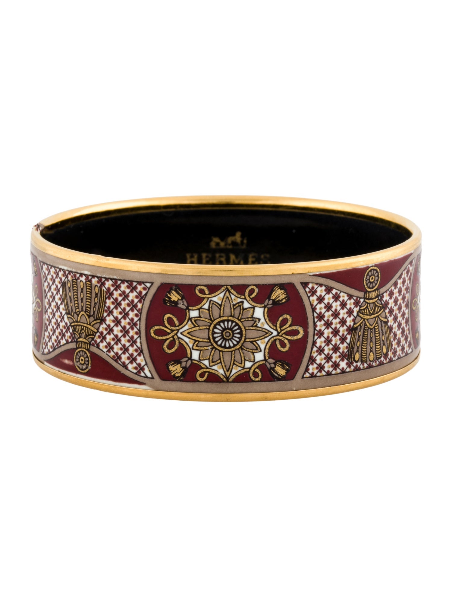 Hermès Wide Enamel Bangle Bracelet