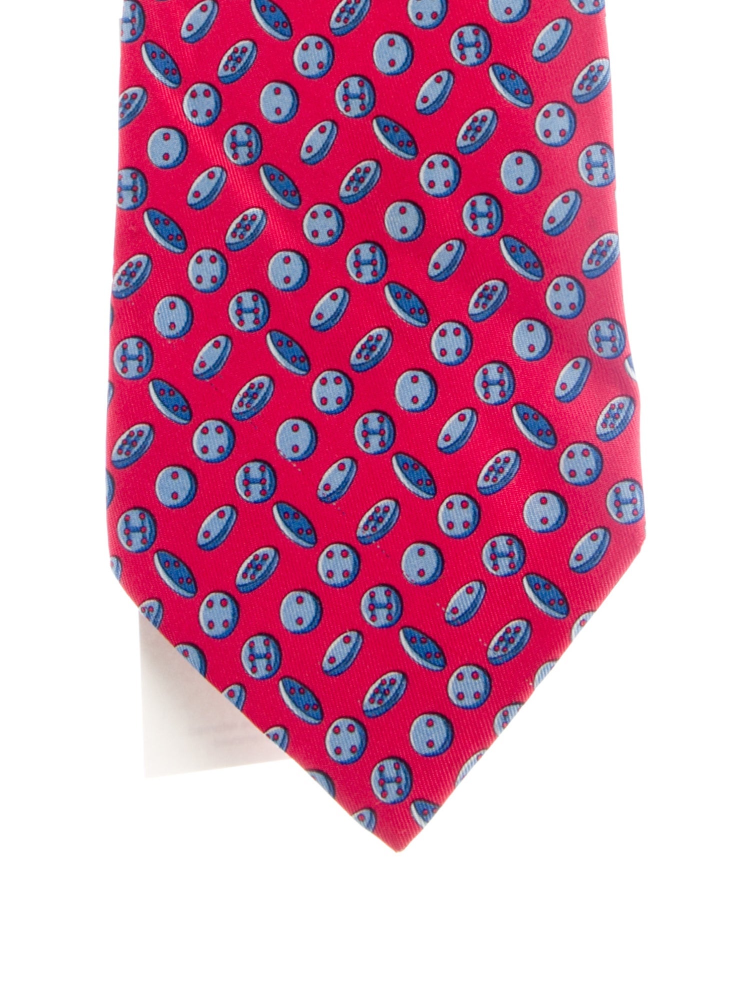 Hermès mens red pattern print tie