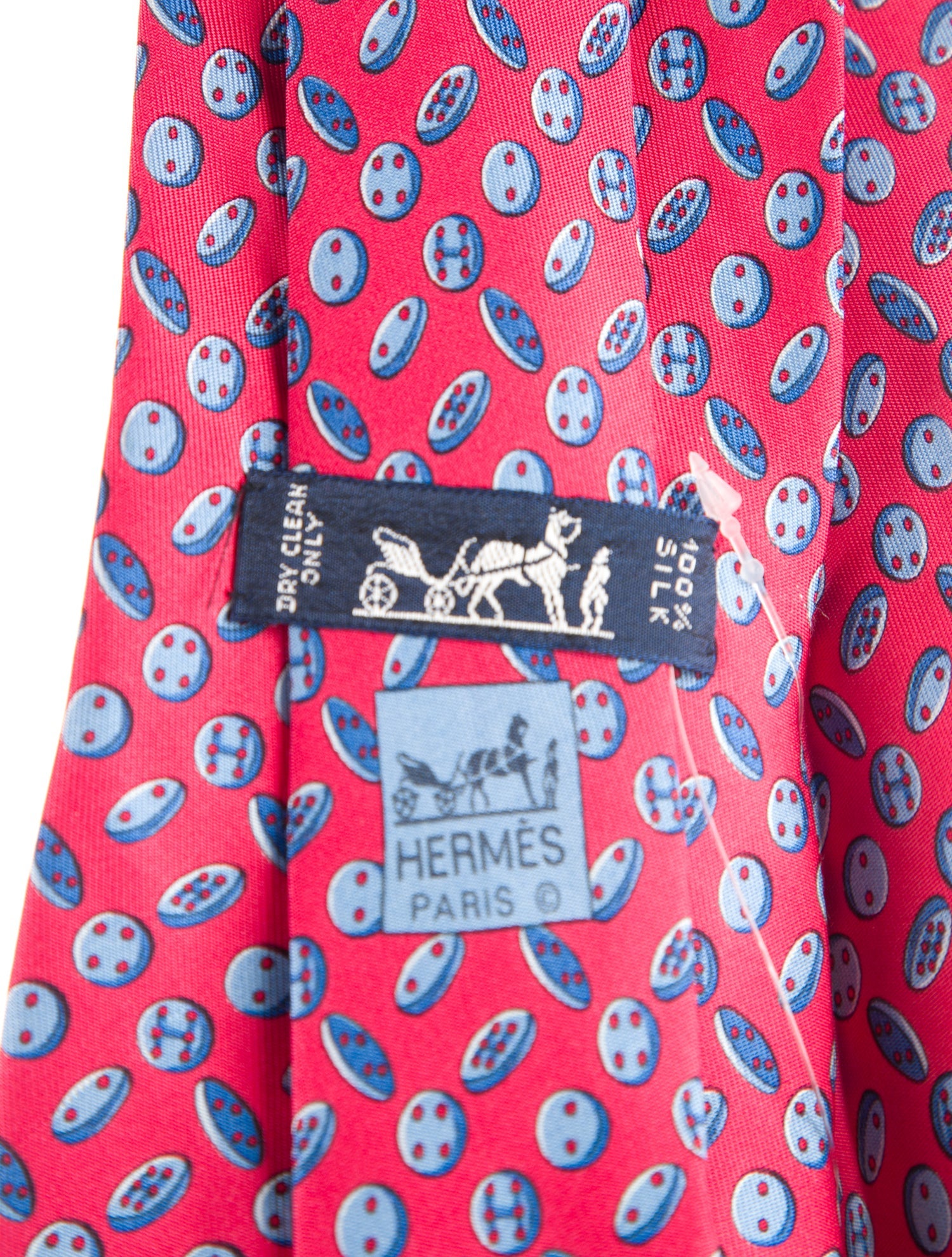 Hermès mens red pattern print tie