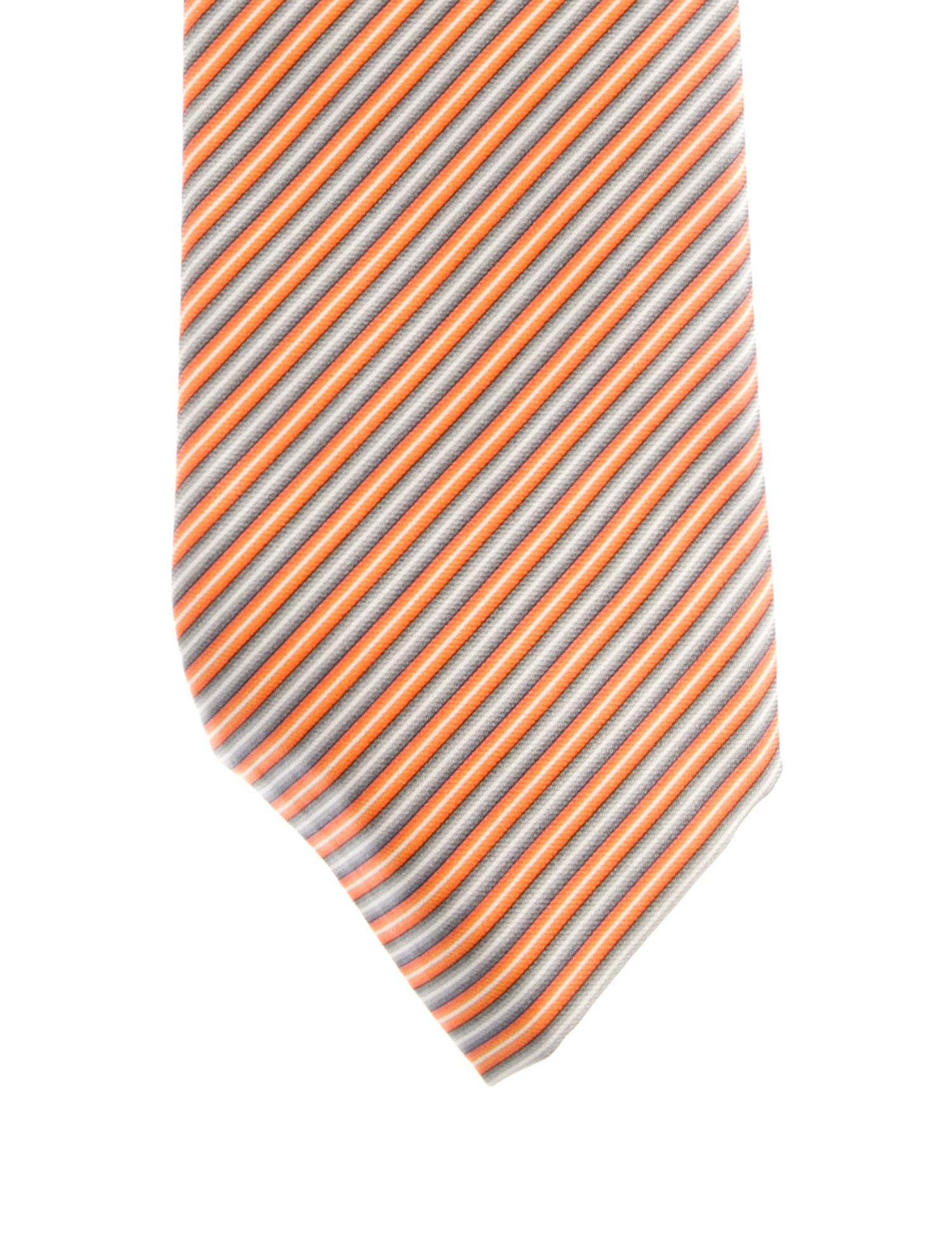 Hermès mens orange pattern print tie