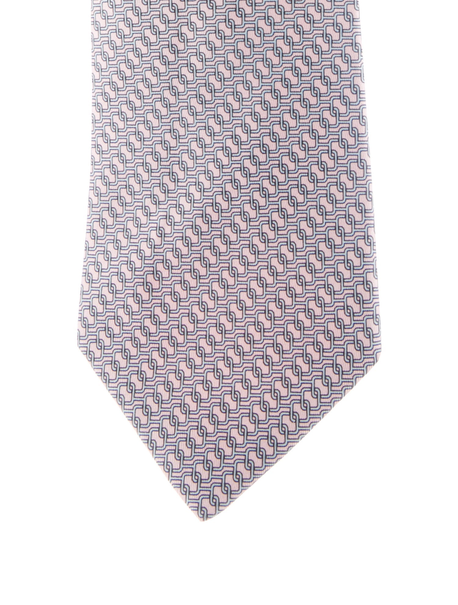Hermès men pink pattern print tie