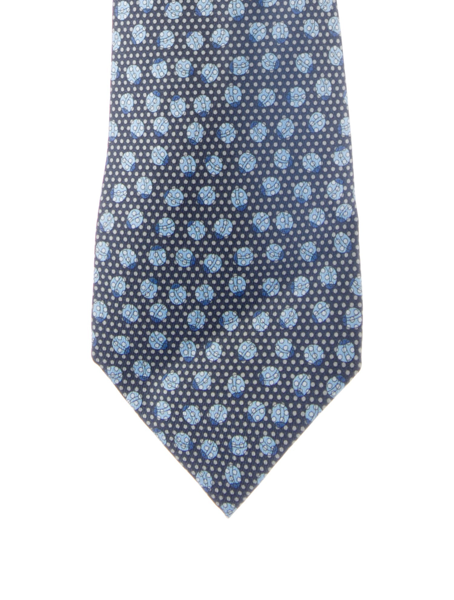Hermès mens blue pattern print tie