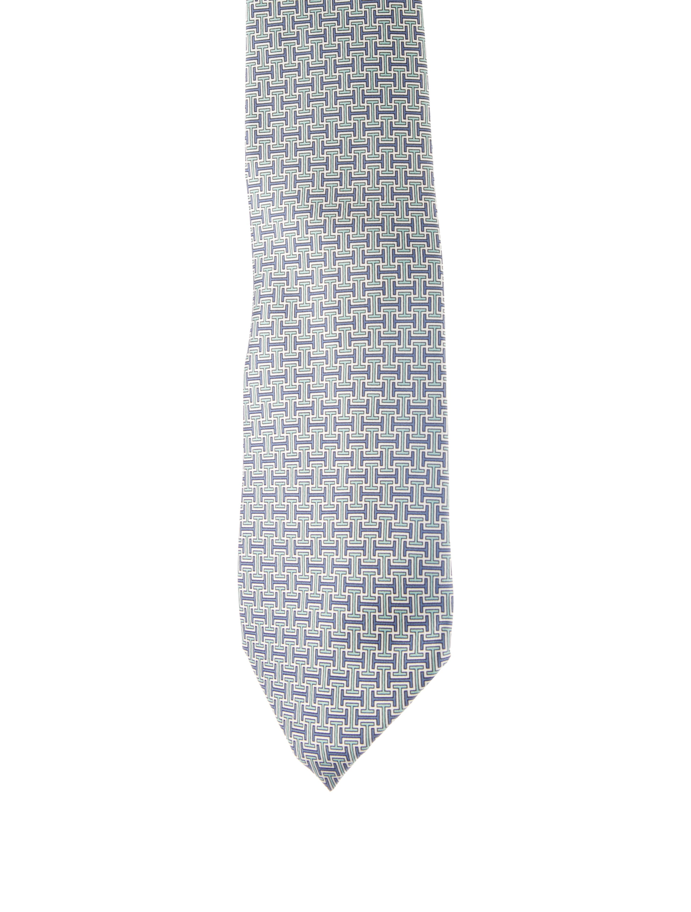 Hermès Pattern Printed Silk Tie