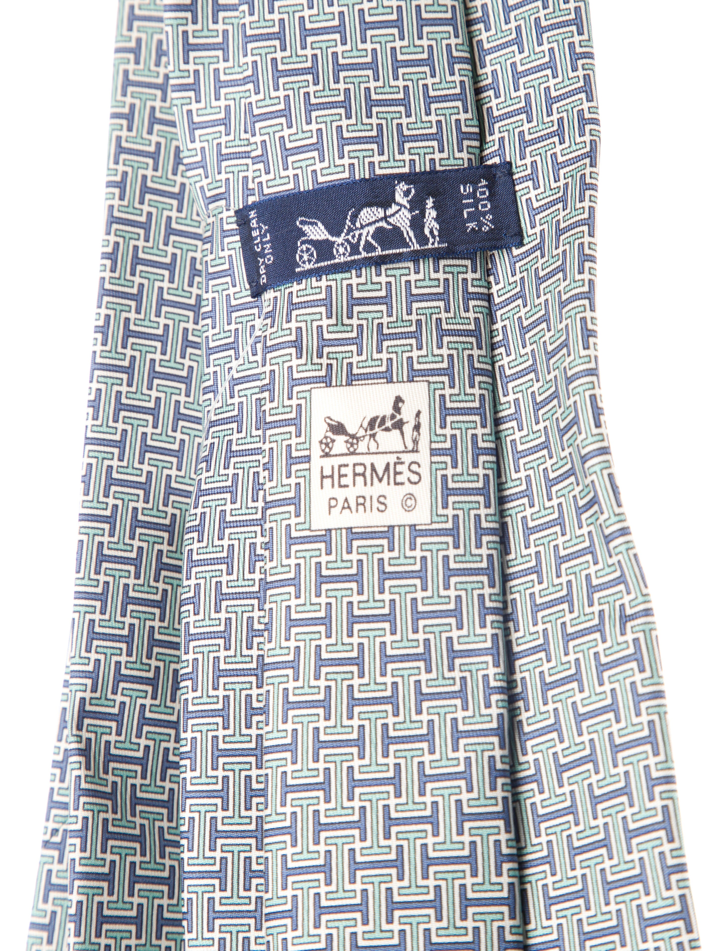 Hermès Pattern Printed Silk Tie