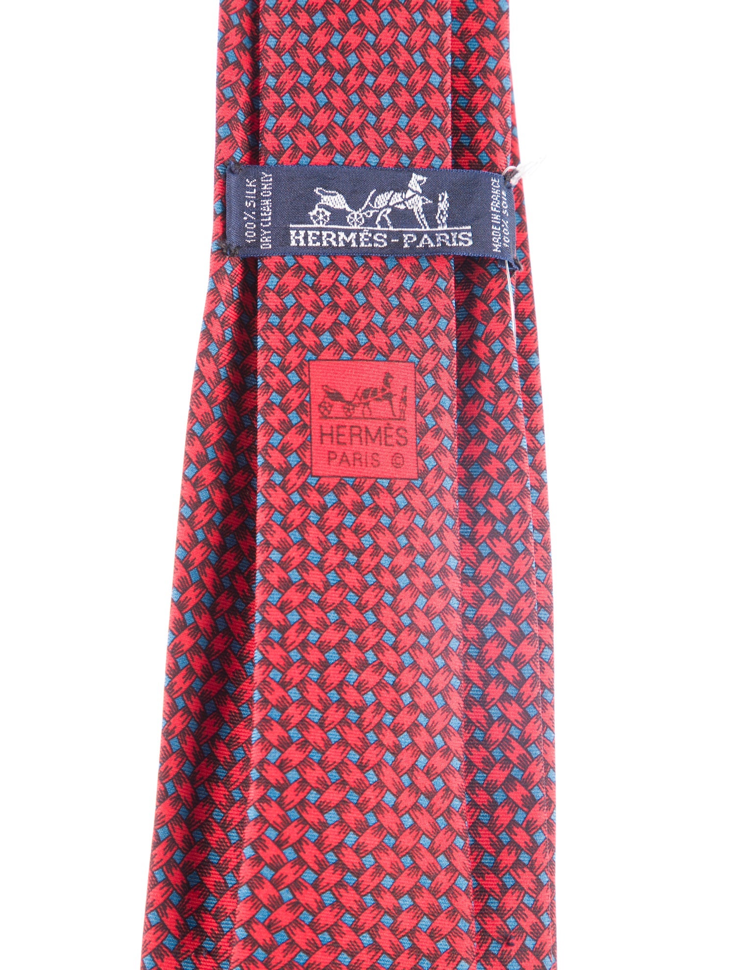 Hermès mens' red and blue tie