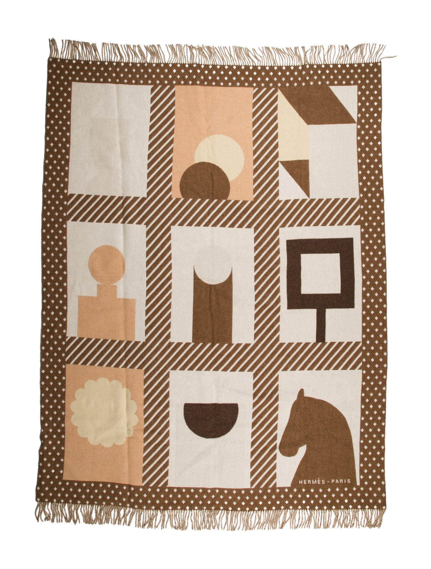 Hermès Les Objets du Faubourg Throw Blanket w/ Tags