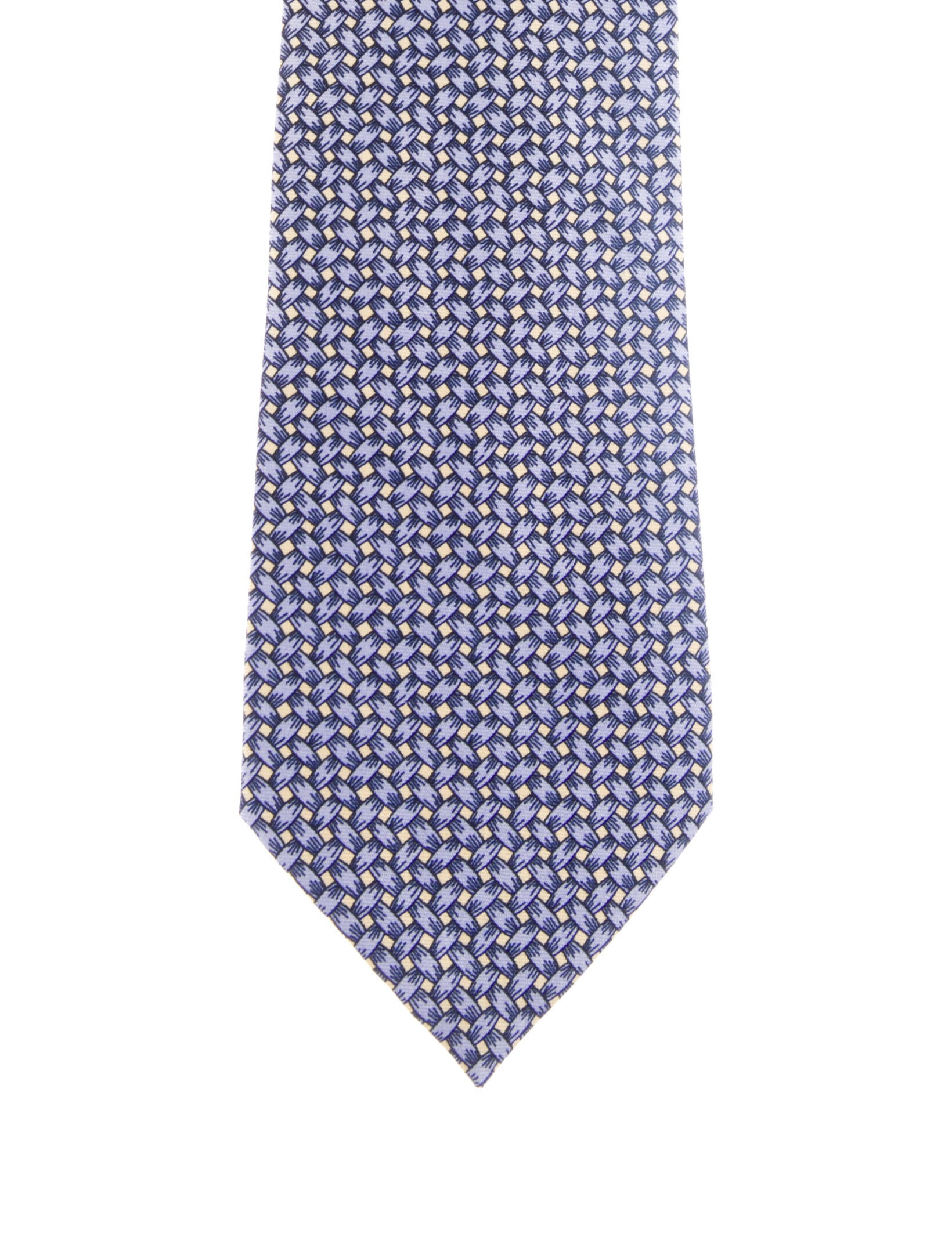 Hermès men's blue and yellow tie