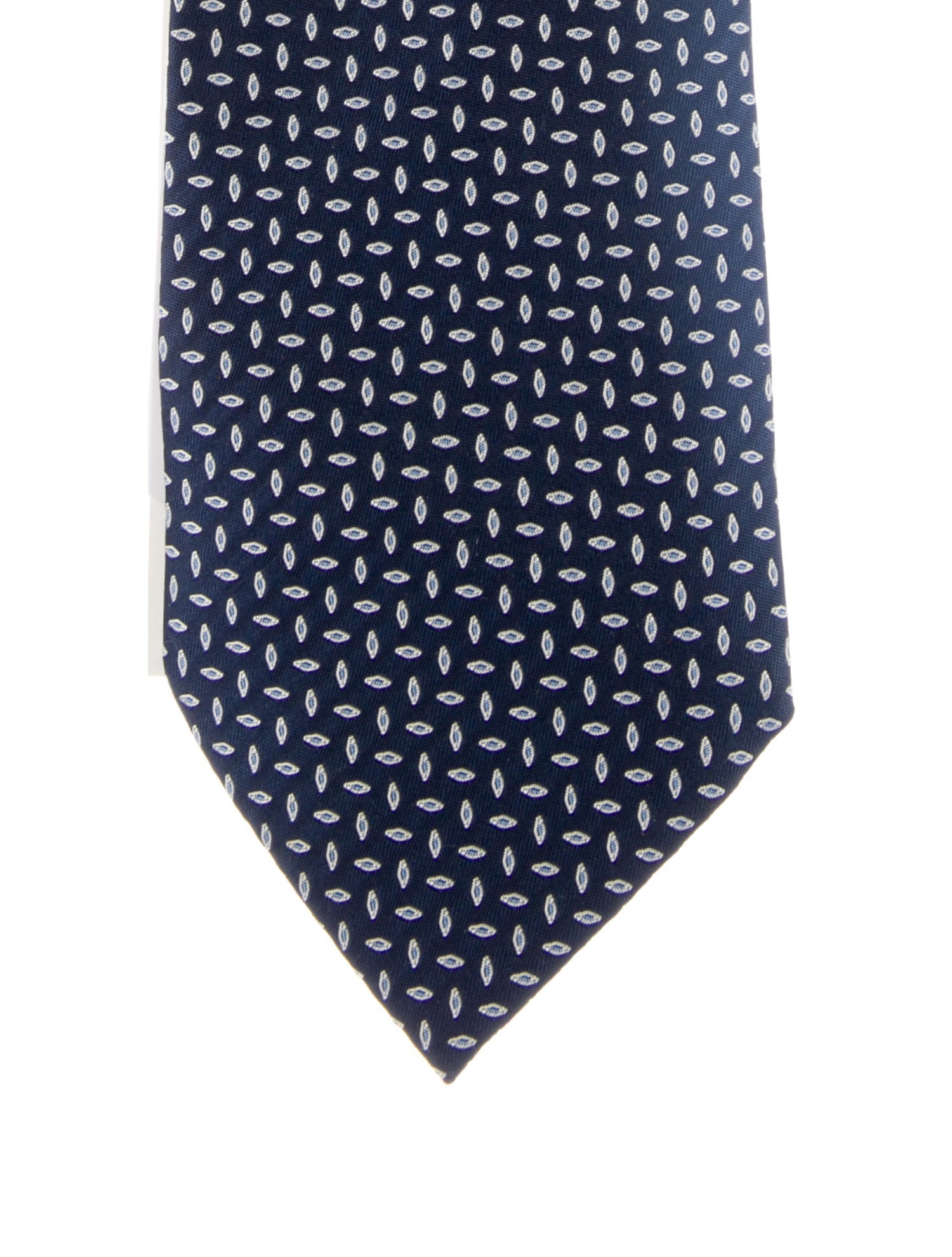 Hermès mens blue pattern print tie