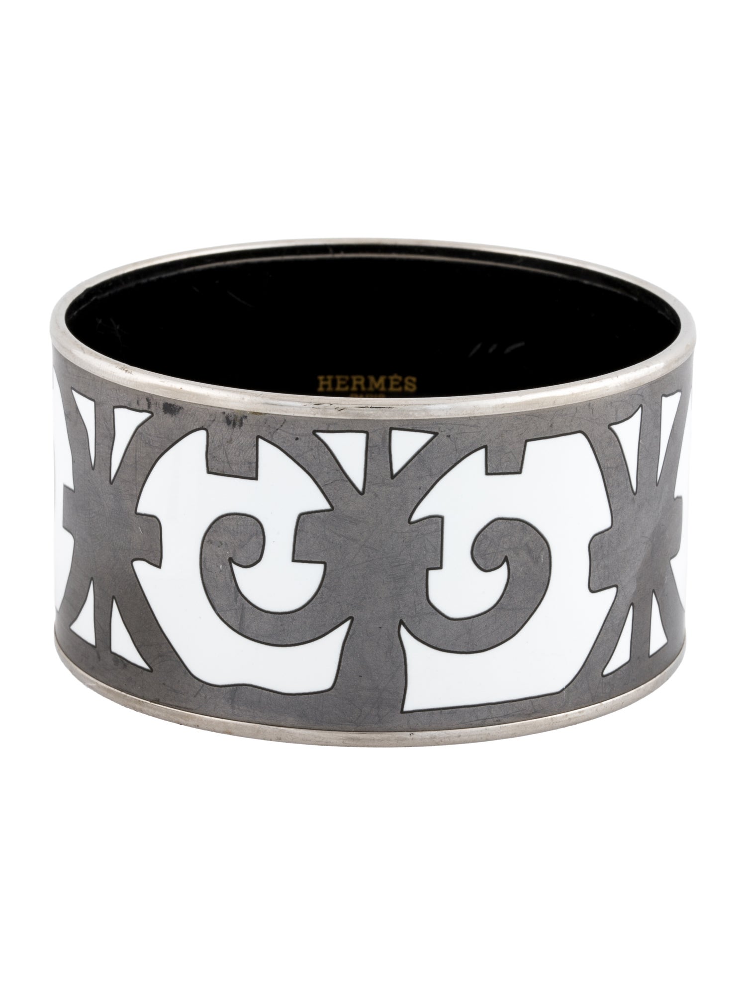 Hermès Extra Wide Enamel Bangle Bracelet