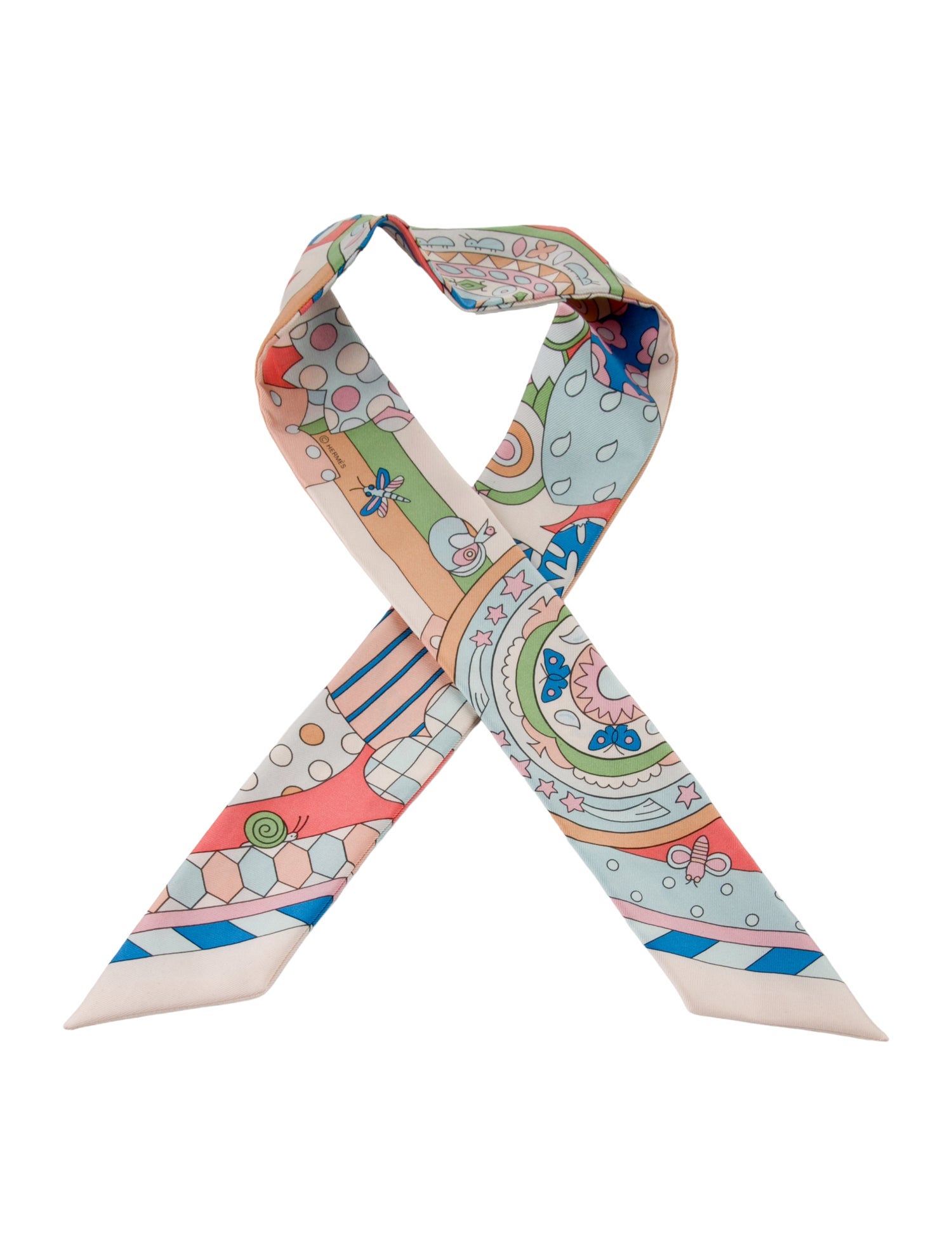 Hermès Les Murmures de la Foret Silk Twilly Scarf