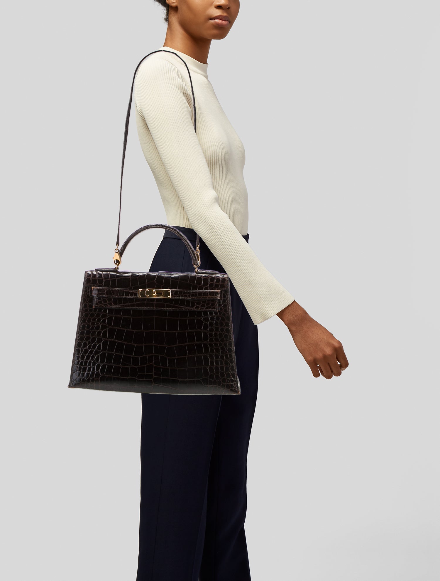 Hermès Caiman Crocodile Kelly Sellier I 32