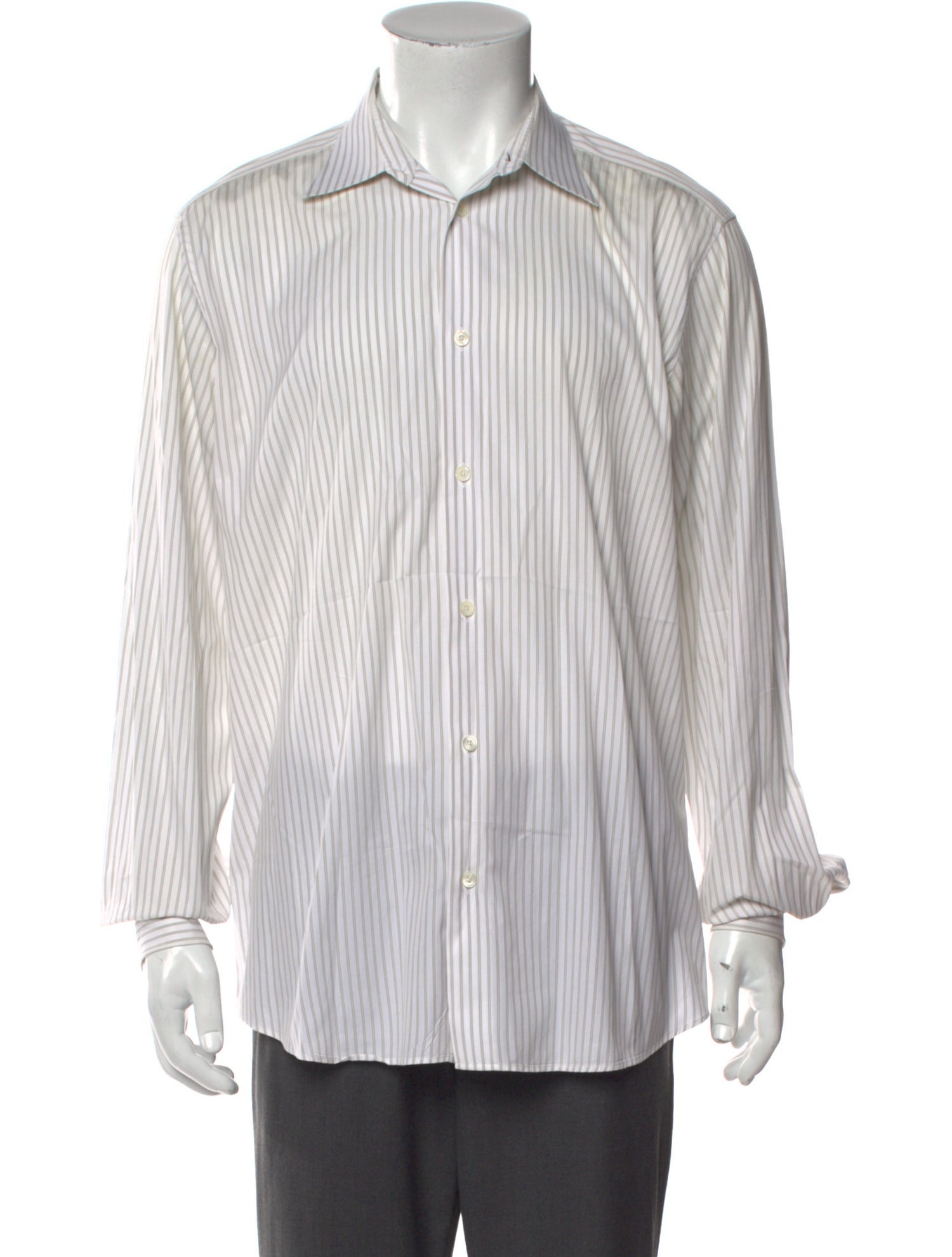 Hermès Striped Long Sleeve Dress Shirt