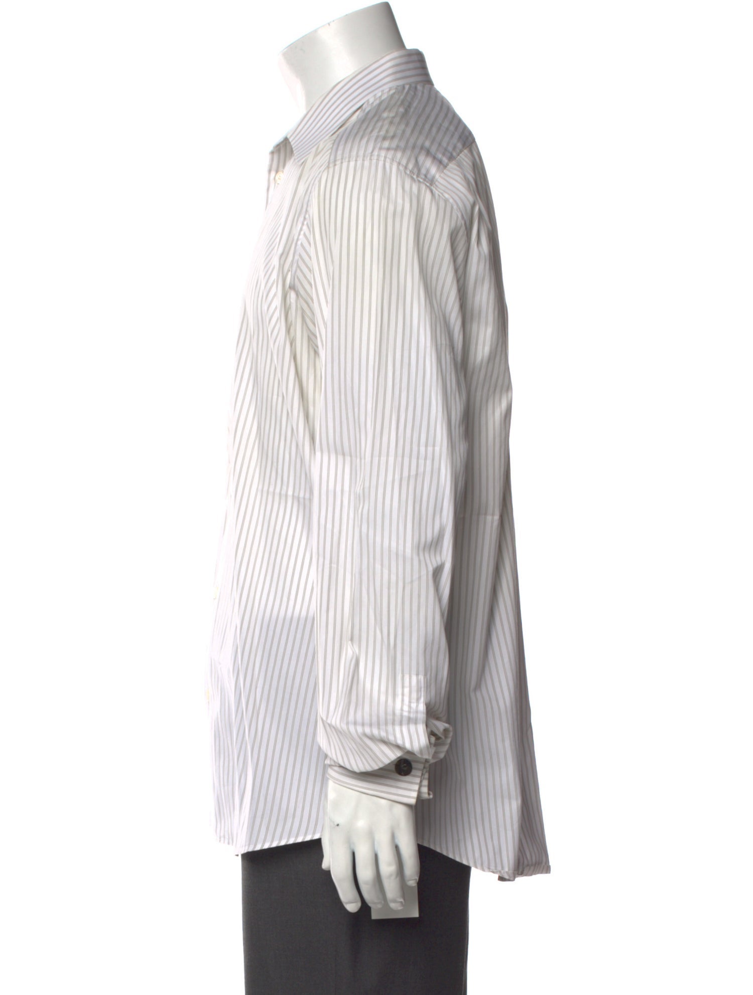 Hermès Striped Long Sleeve Dress Shirt