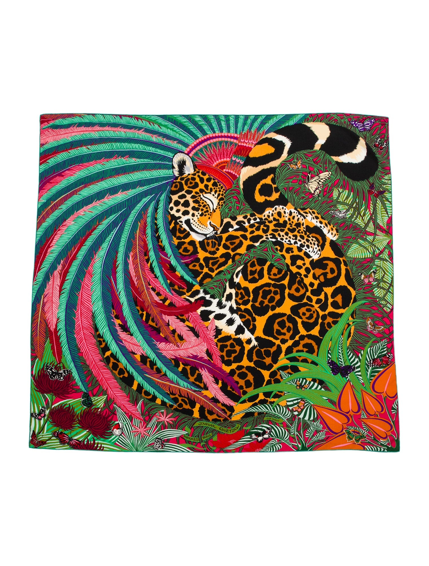 Hermès Jaguar Quetzal Cashmere Shawl