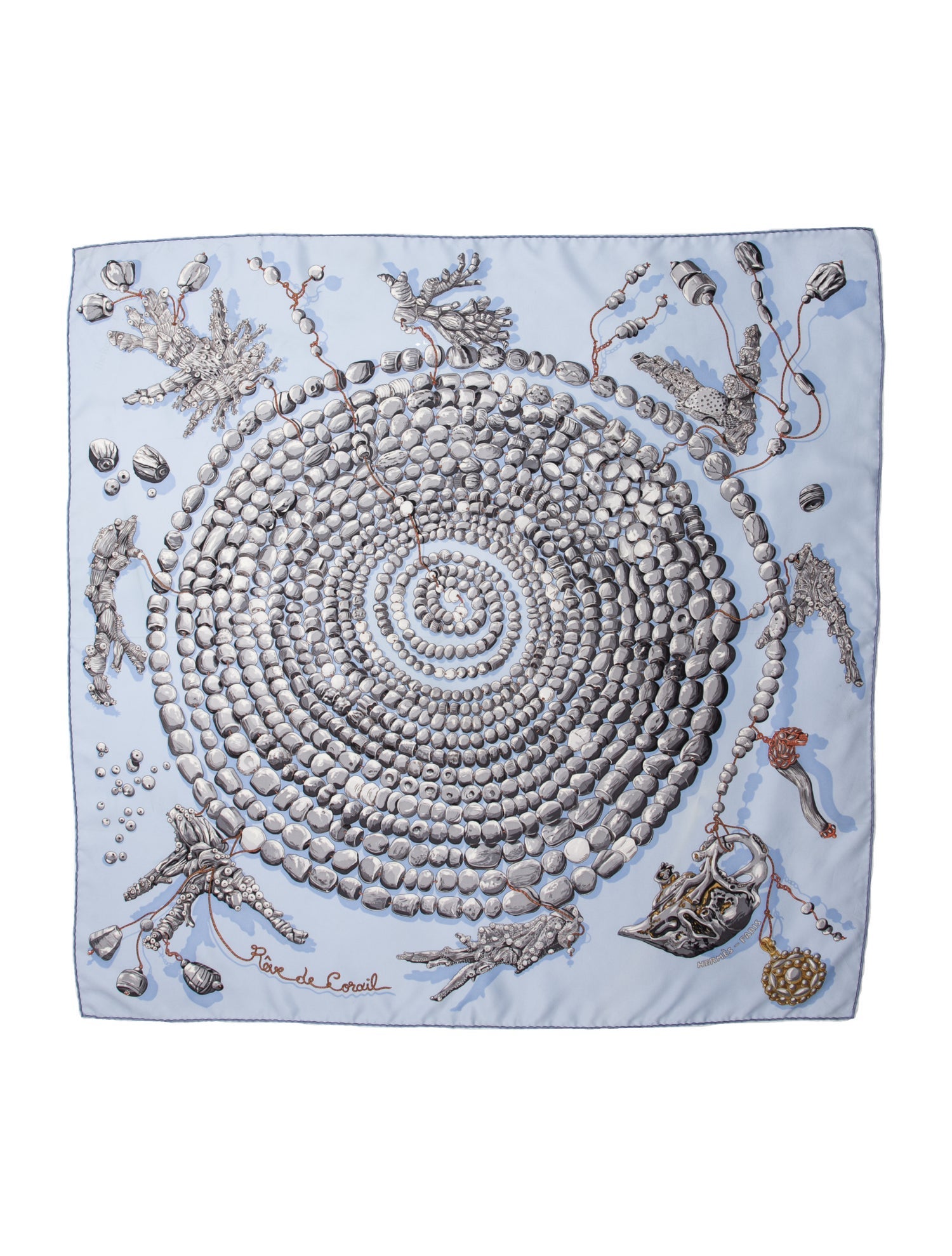 Hermès Rêve de Corail Silk Scarf