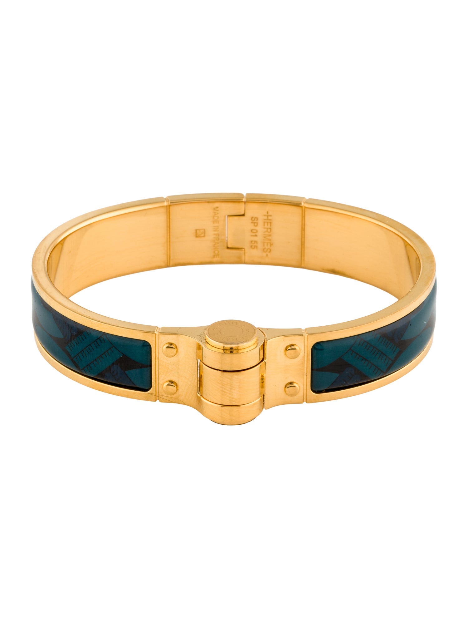 Hermès Enamel Narrow Hinged Bracelet
