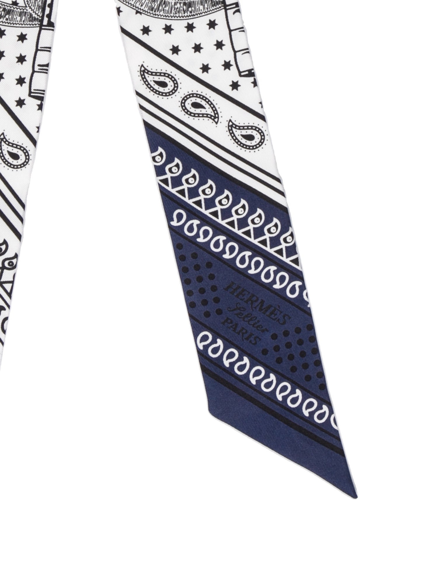 Hermès Eperon d'Or Bandana Silk Twilly Scarf