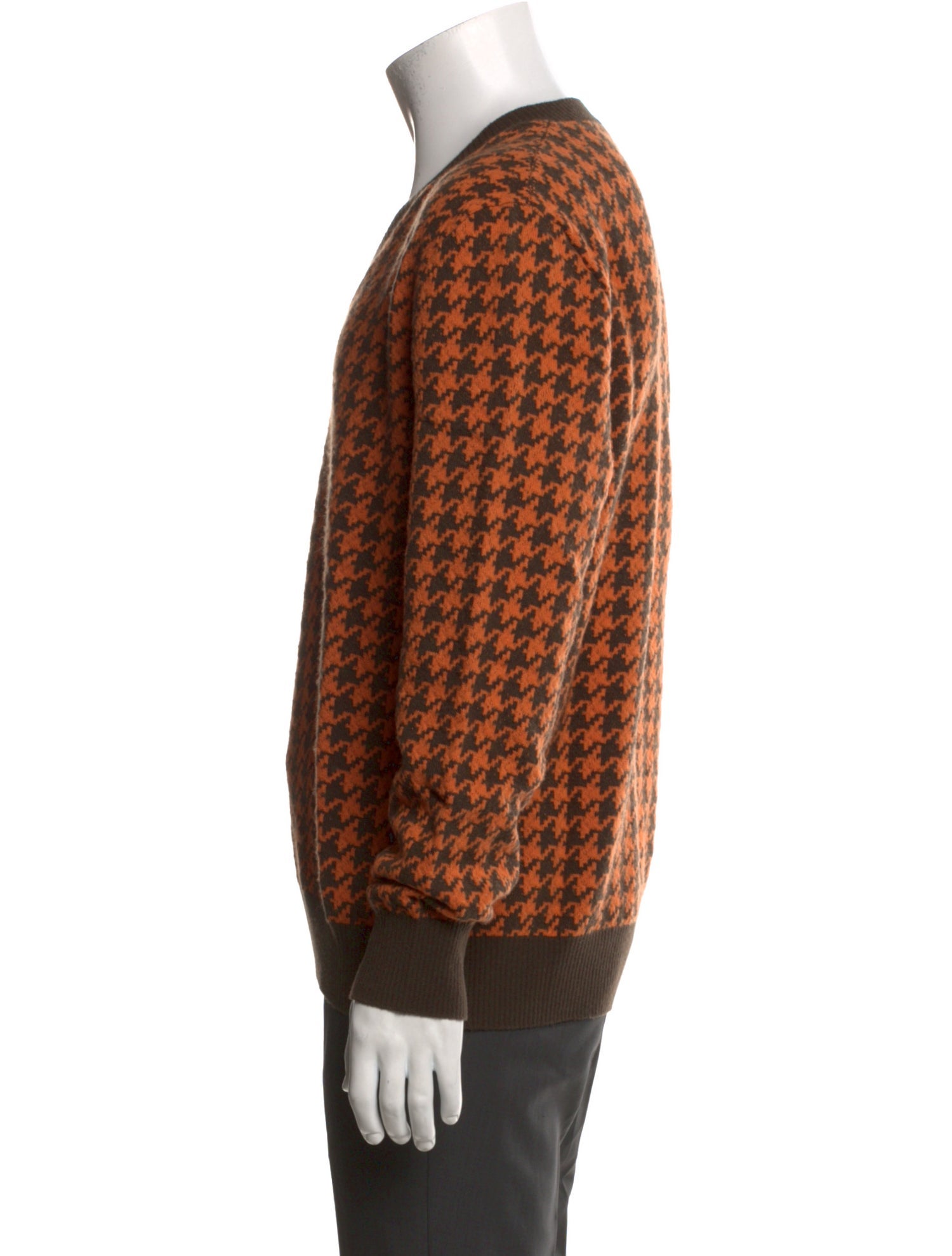 Hermès Merino Wool Houndstooth Print Pullover