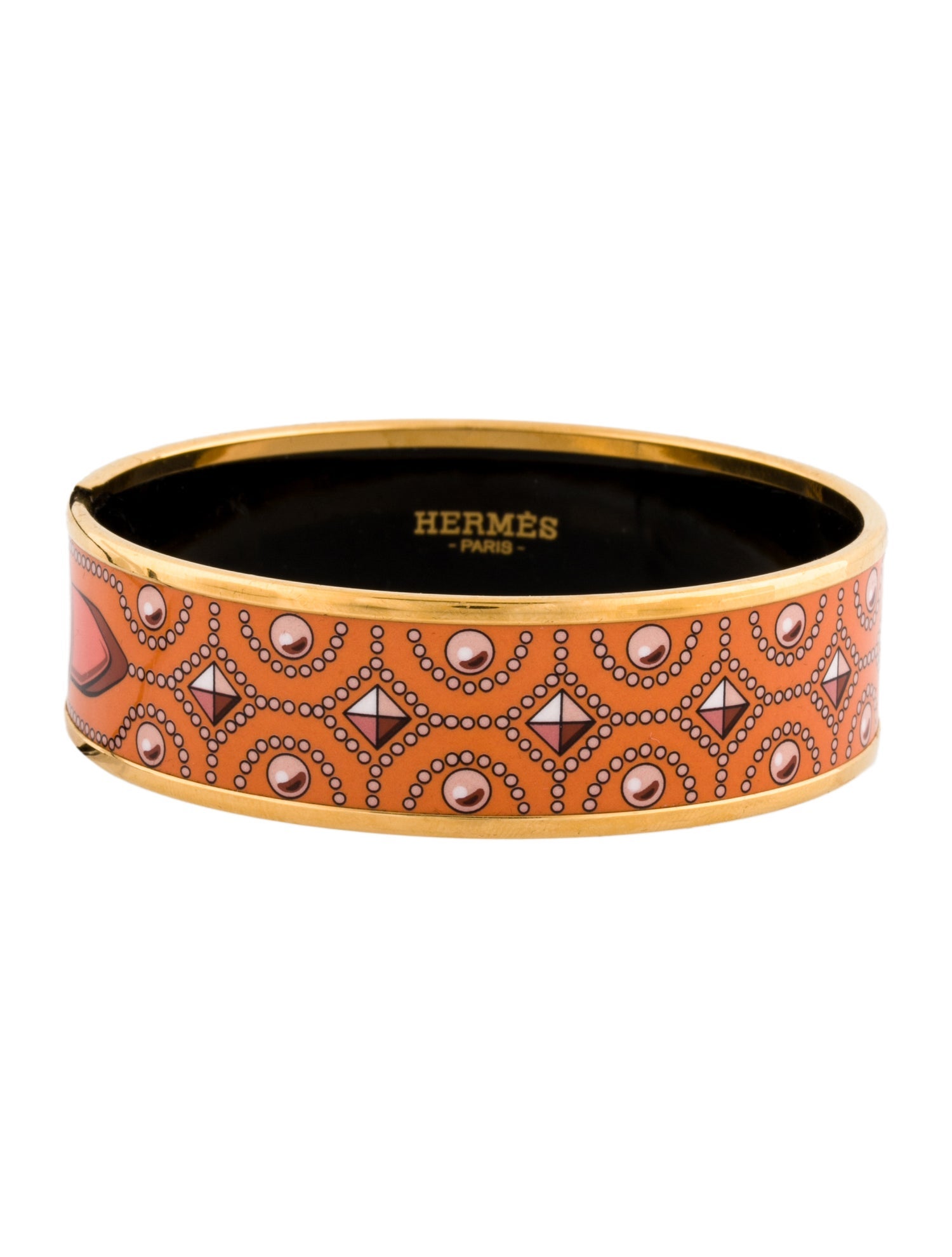 Hermès Wide Enamel Bangle Bracelet