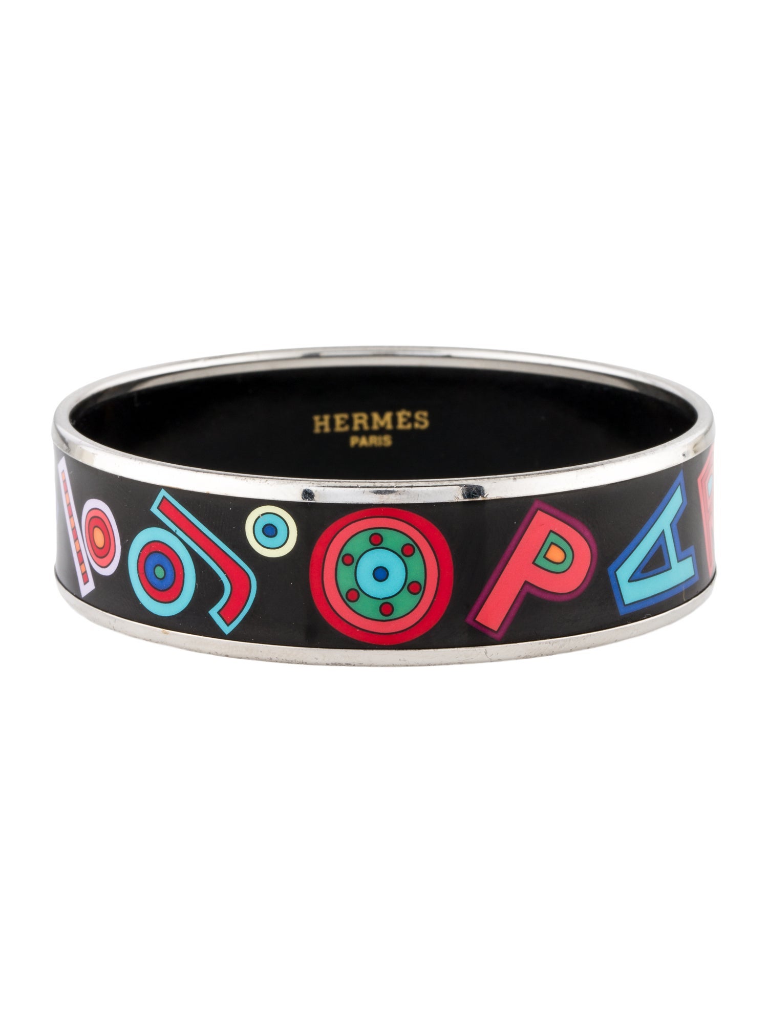 Hermès Enamel Wide Bangle Bracelet