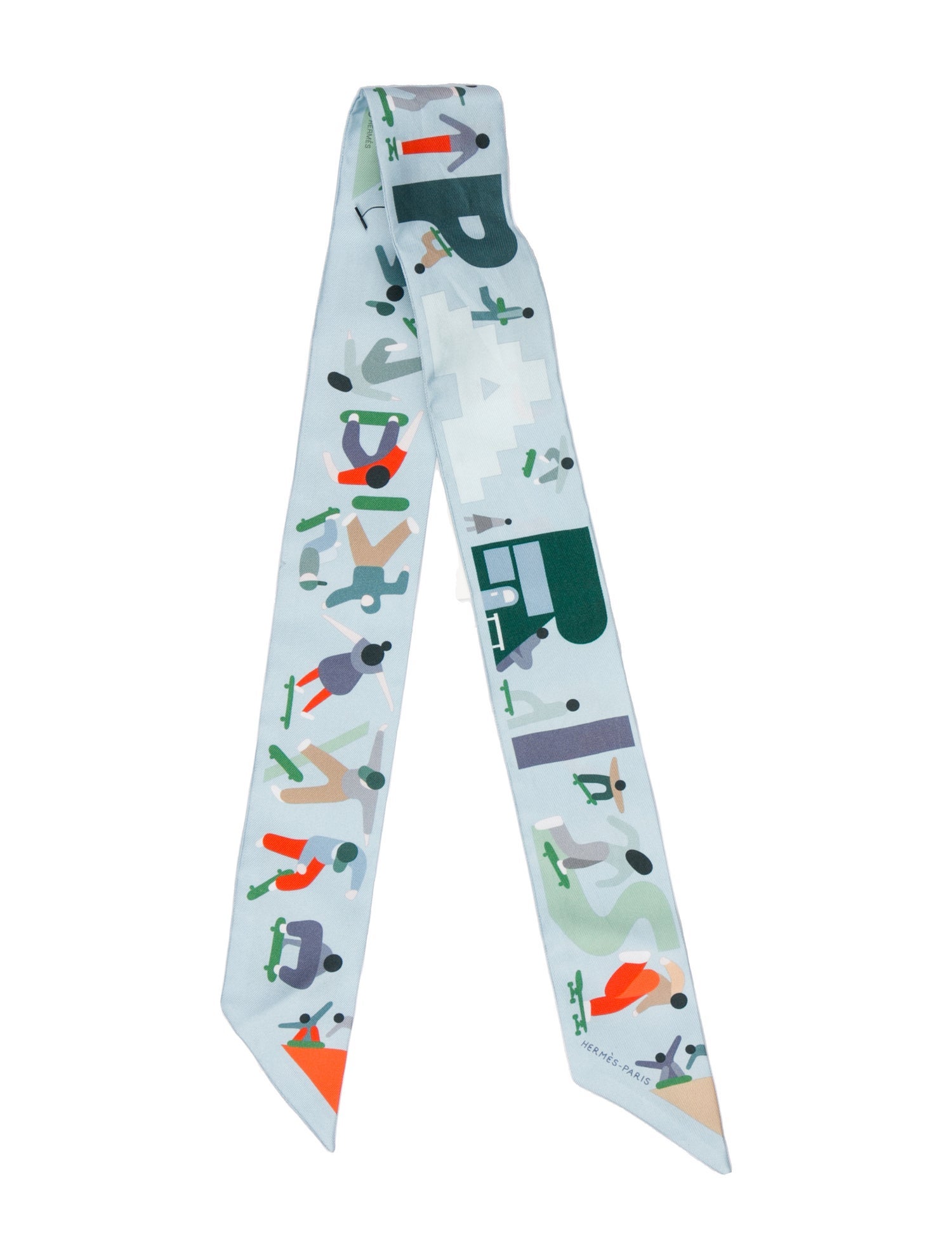 Hermès Figures Libres Silk Twilly Scarf