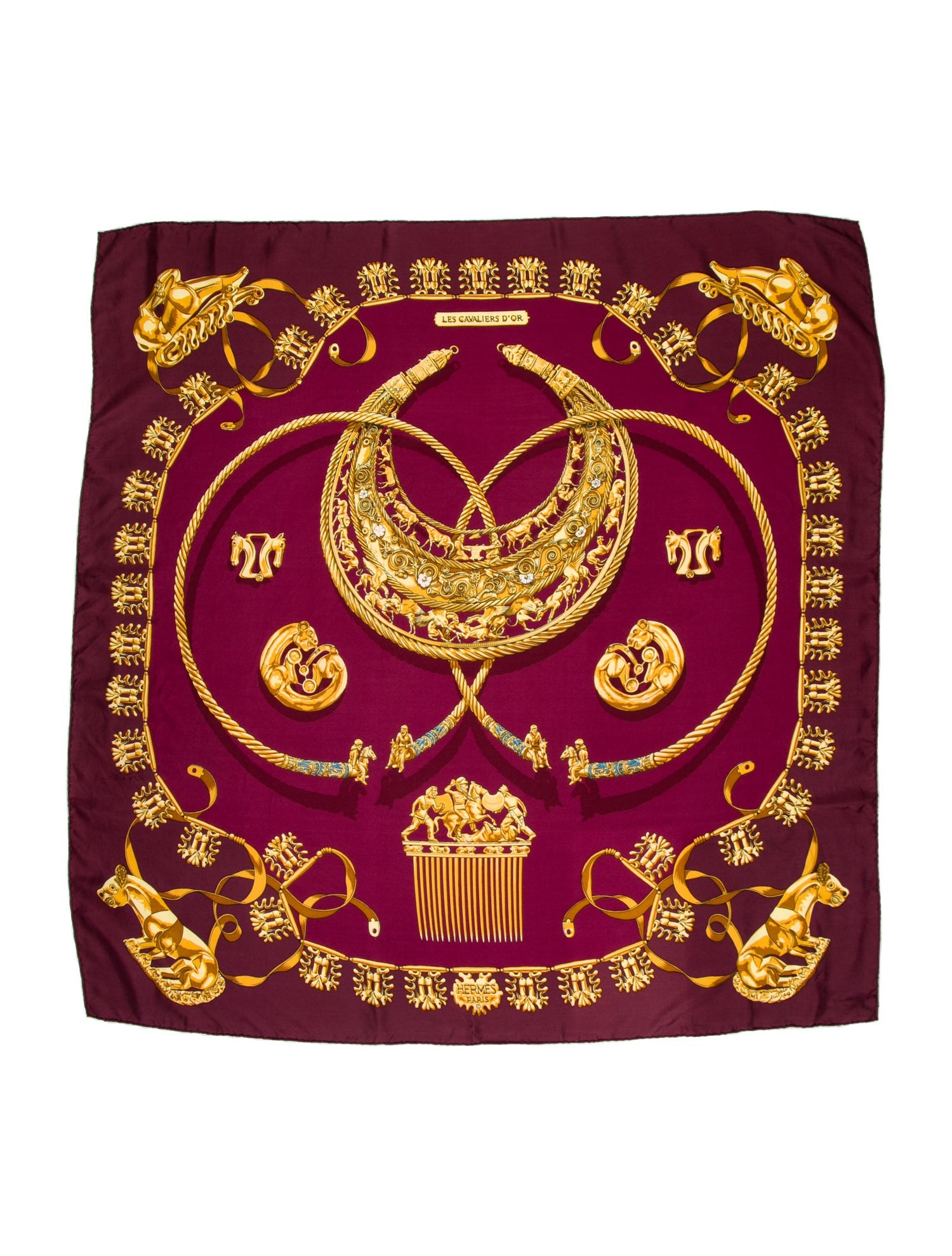 Hermès Les Cavaliers d'Or Silk Scarf