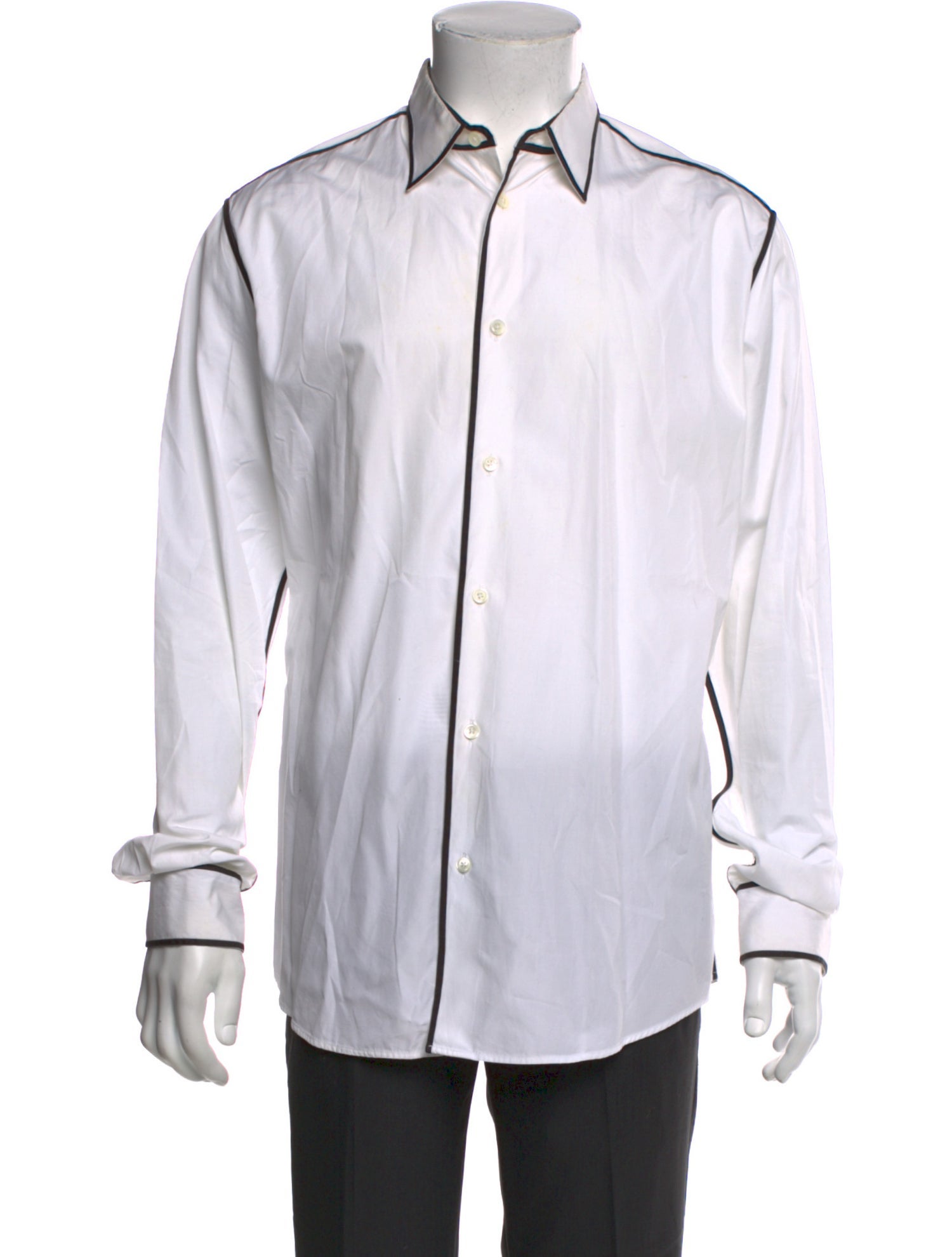 Hermès Striped Long Sleeve Dress Shirt