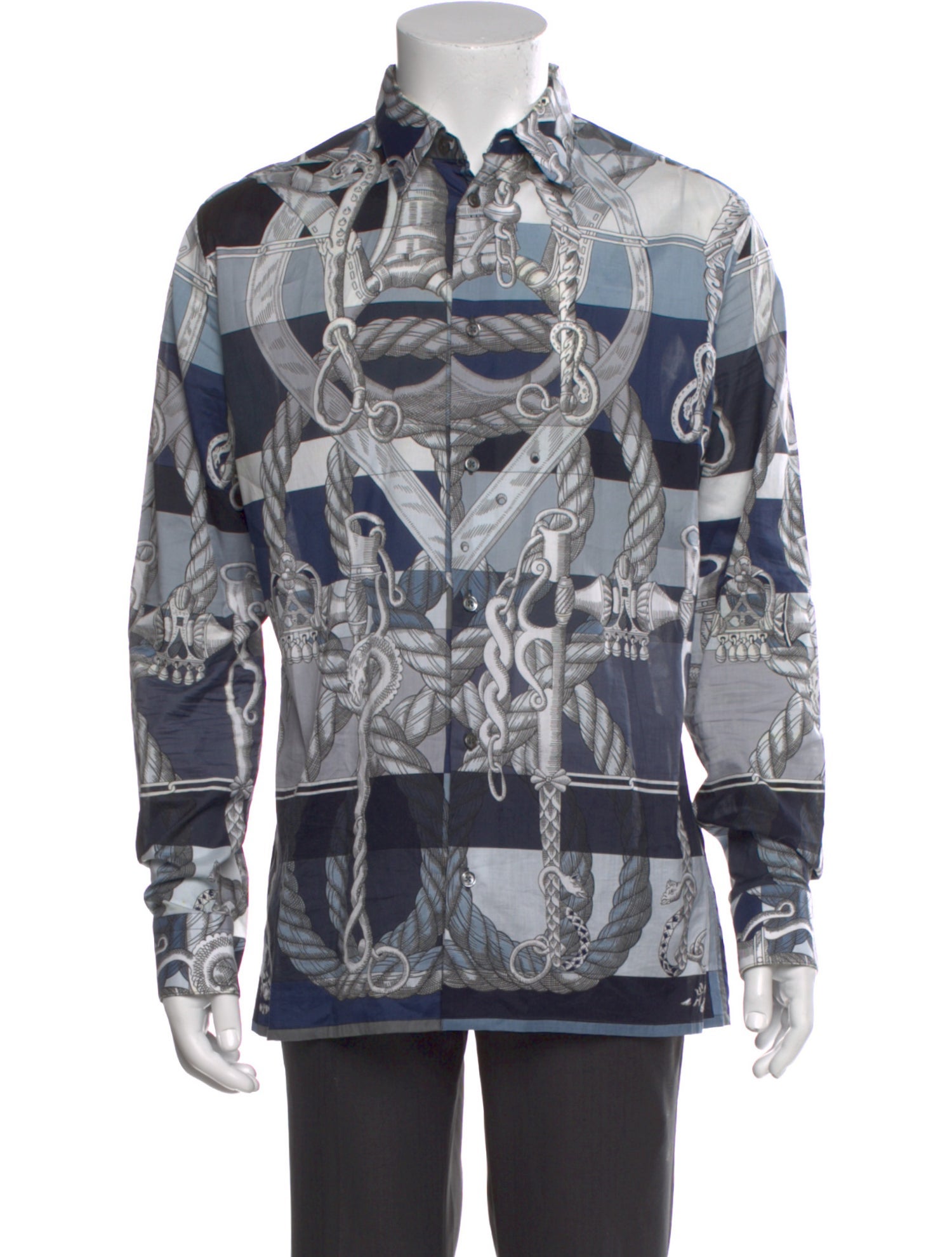 Hermès Printed Long Sleeve Shirt