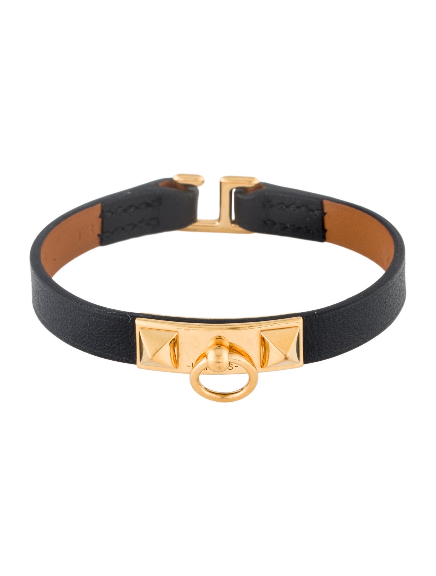 Hermès Leather Micro Rivale Bracelet