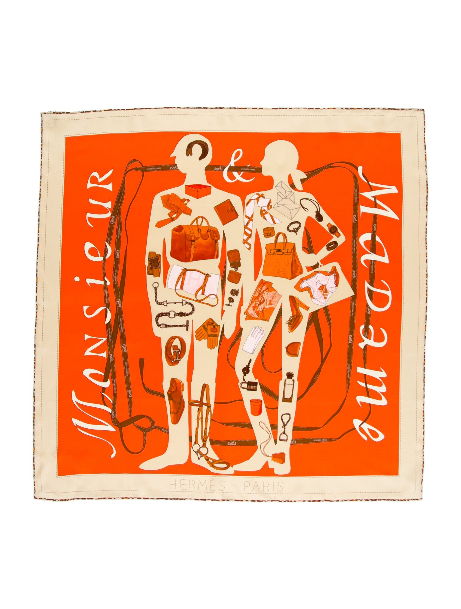 Hermès Madame et Monsieur Silk Scarf