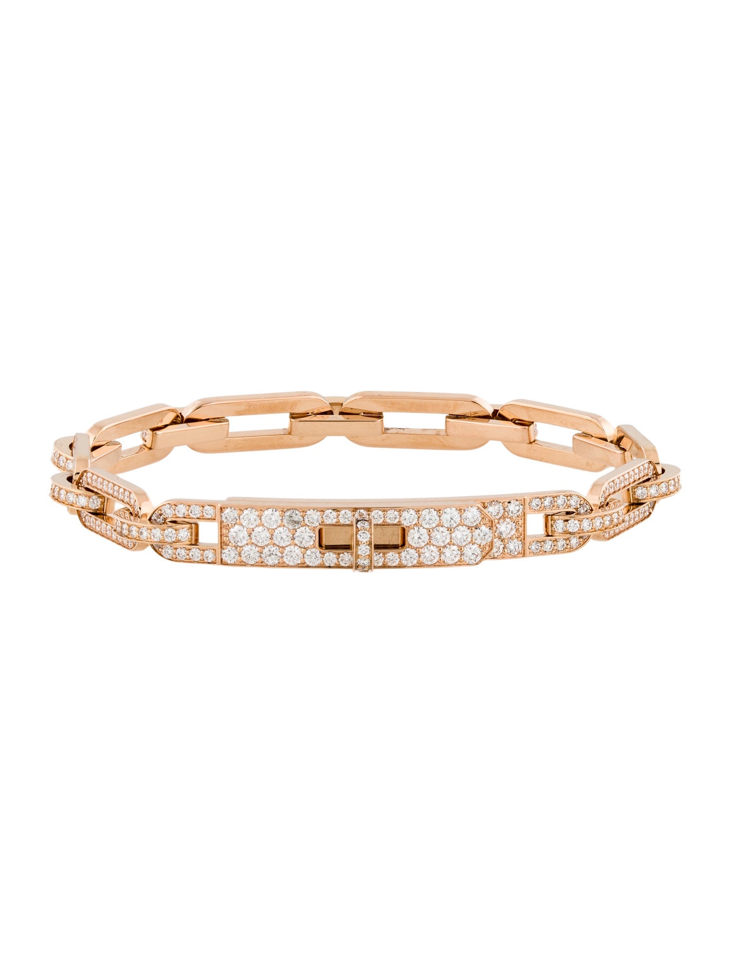 Hermès 18K Diamond Kelly Chaine Bracelet, Small Model