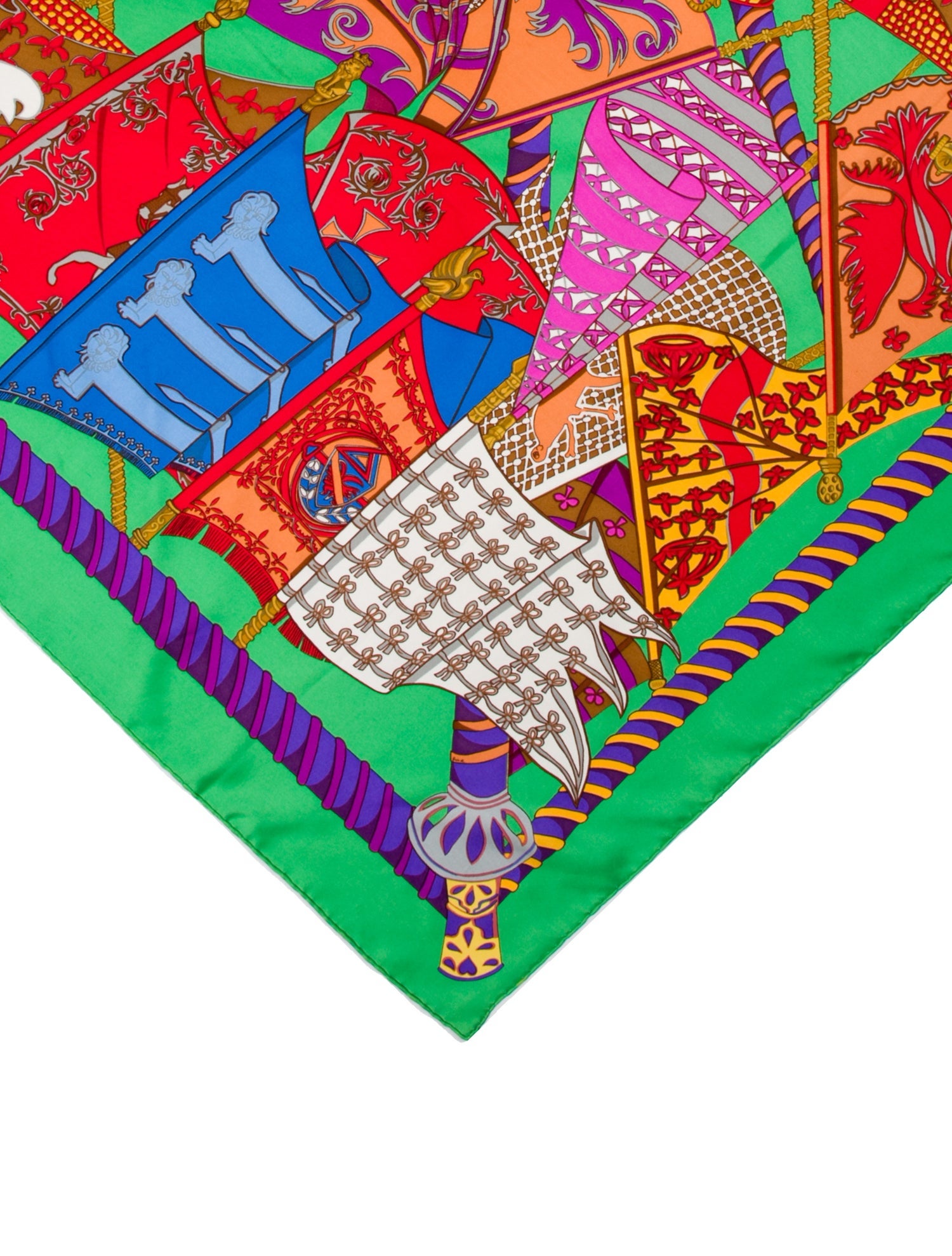 Hermès Etendards et Bonnières Silk Scarf