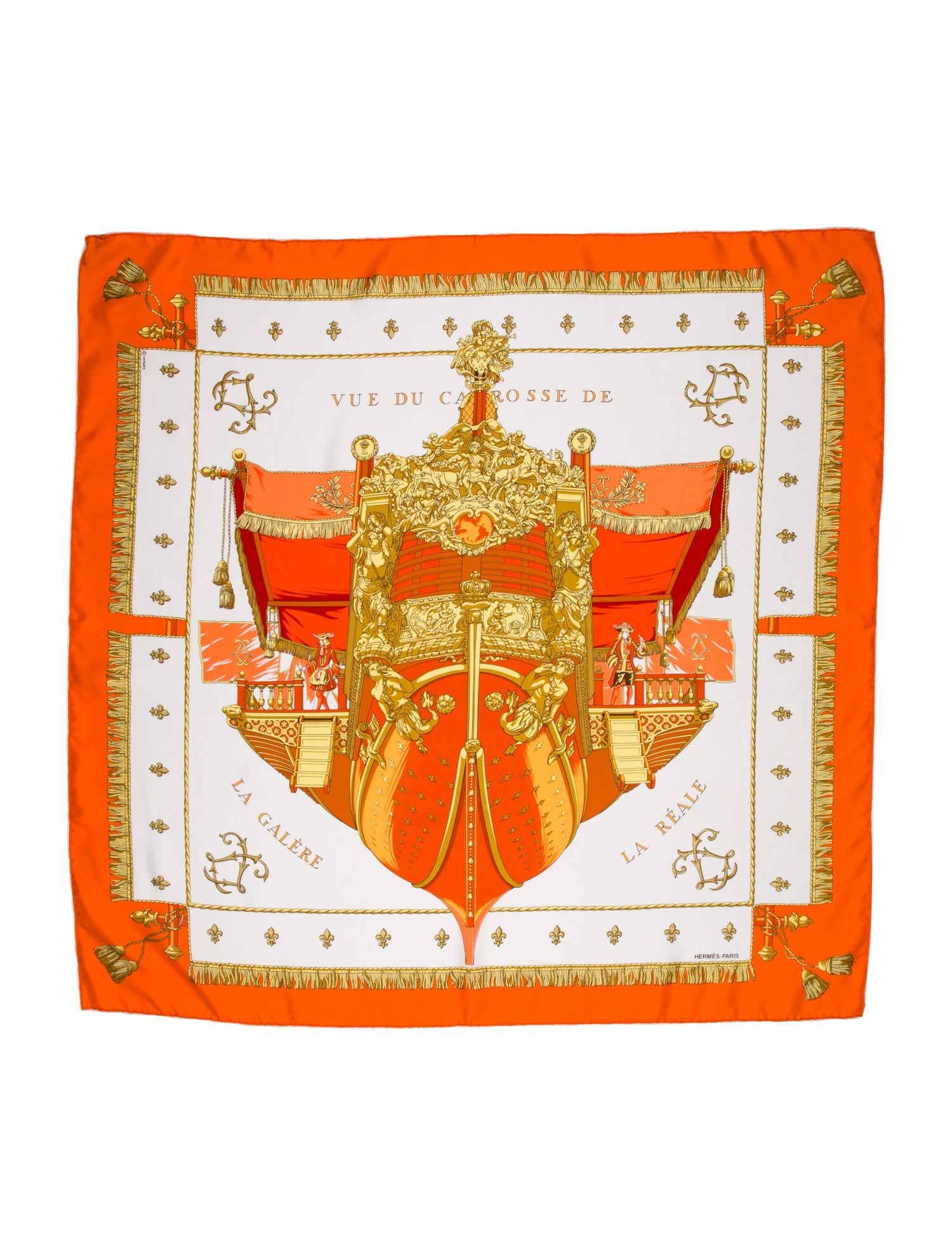 Hermès Vue Du Carrosse De Galère La Reale Silk Scarf