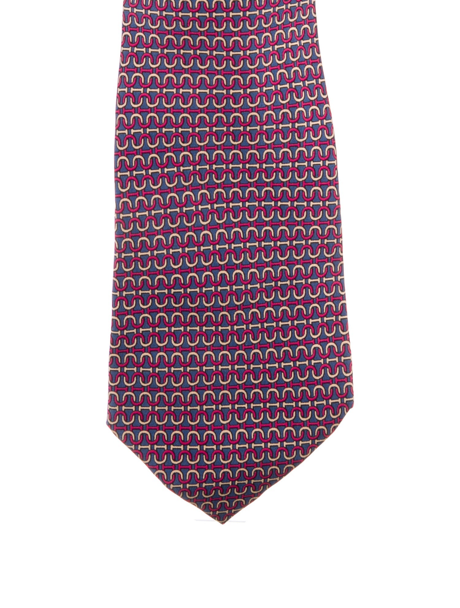 Hermès Pattern Print Silk Tie